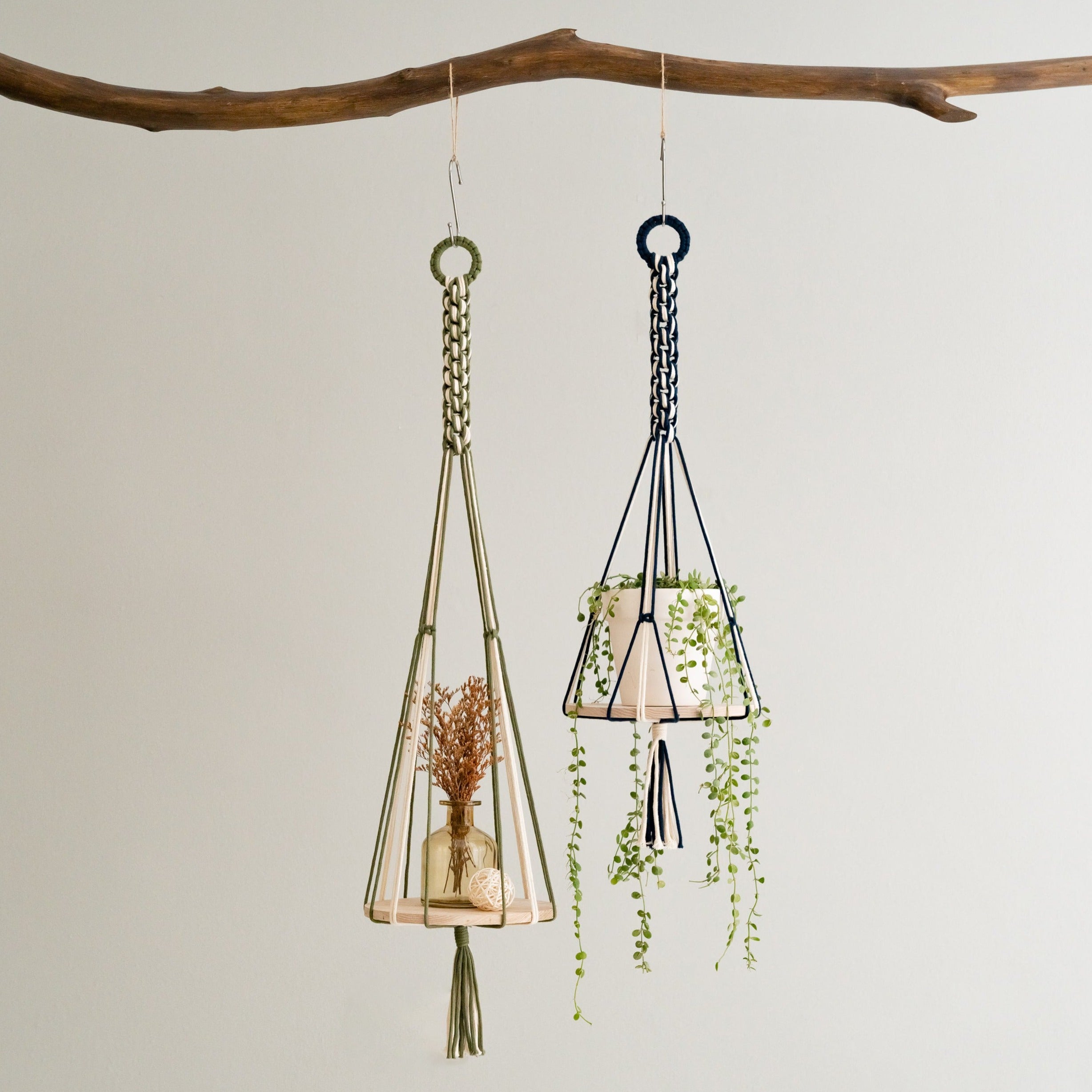 Macrame Plant Shelf for Chic Indoor Hanging Planters