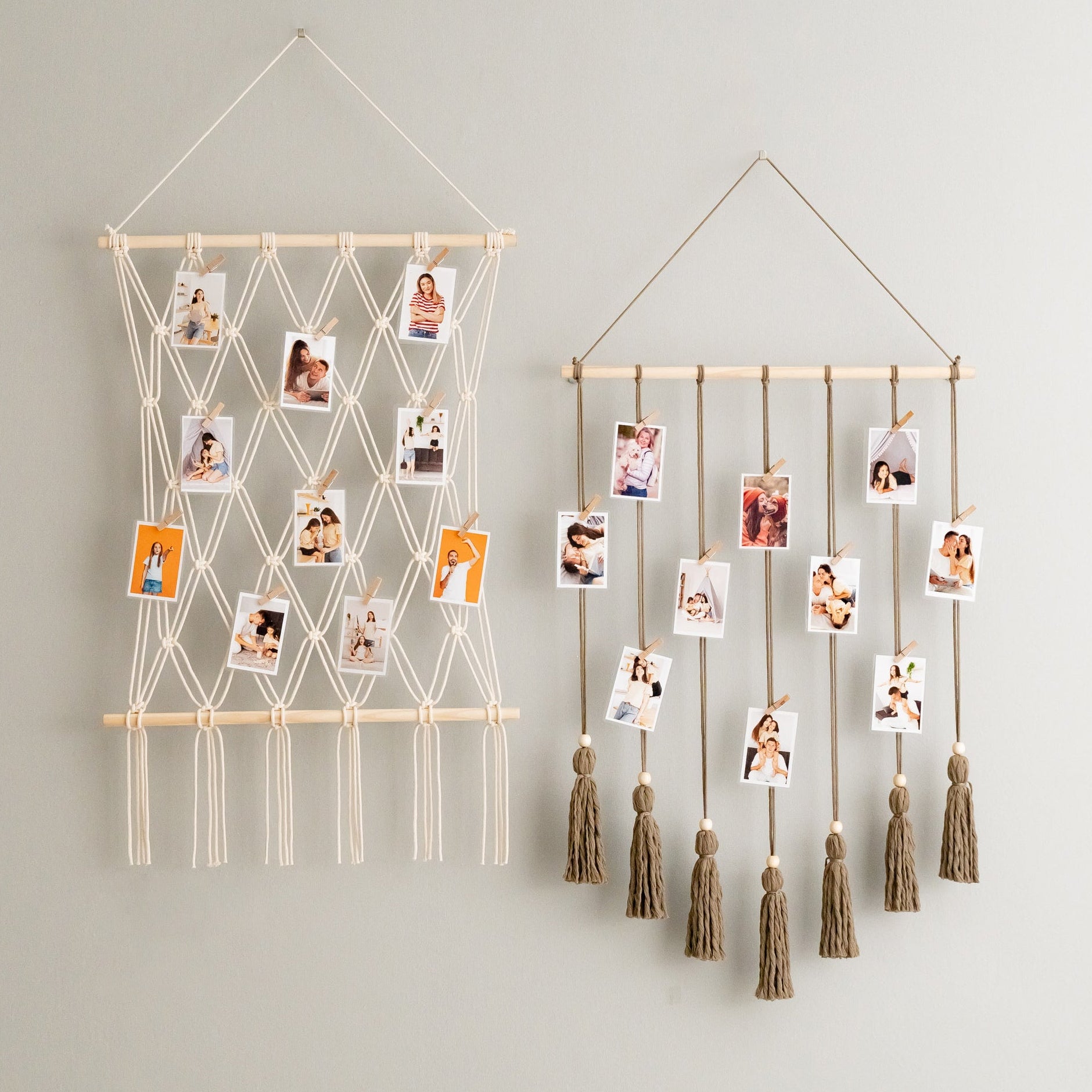 Macrame Photo Hanger macrame cord for Photo Wall Decor and Boho Display H02