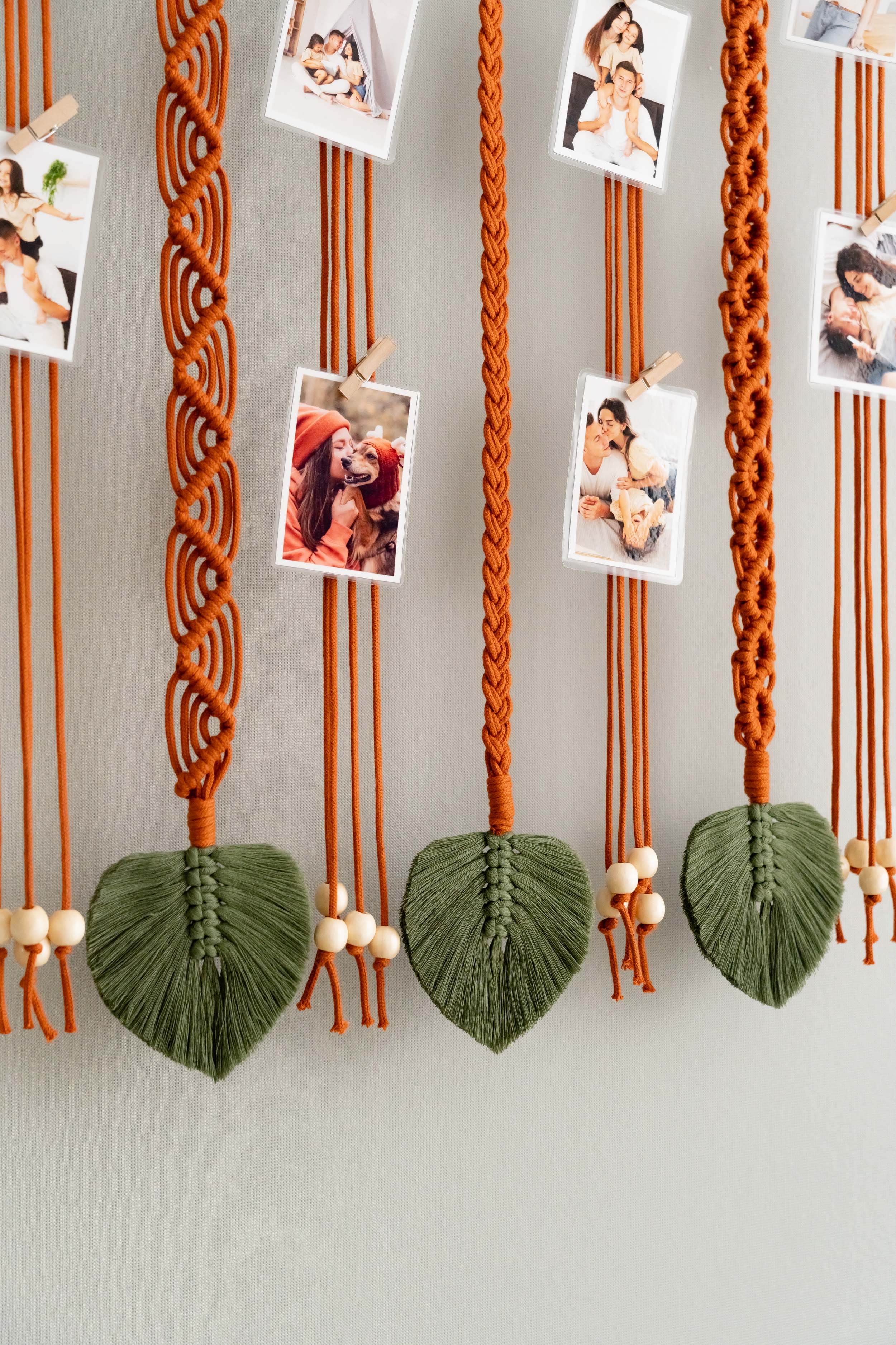 Macrame Photo Hanger macrame cord photo wall decor for boho home I44