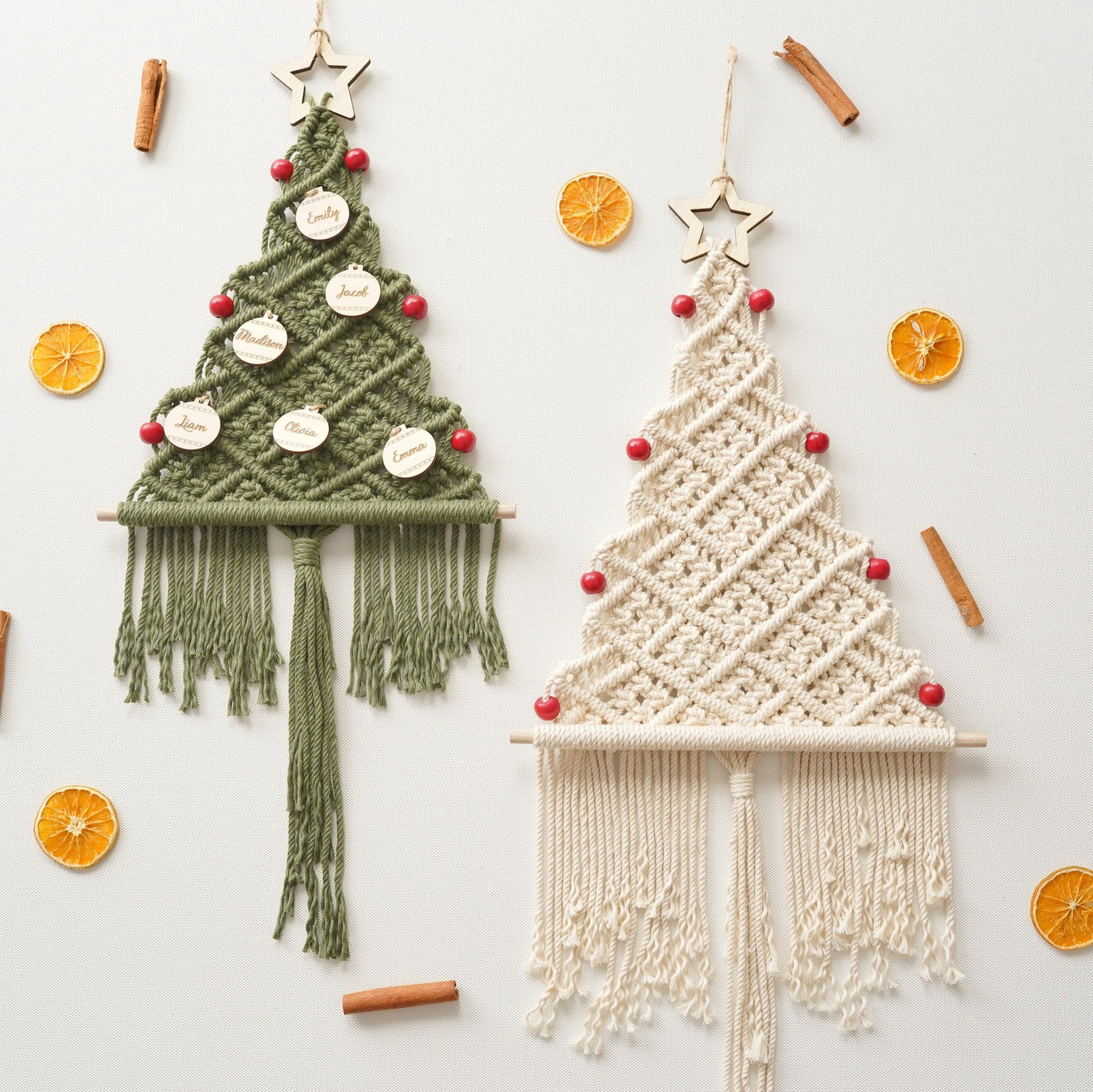 Kit de árbol de Navidad de macramé para hacer tú mismo para la decoración navideña del hogar 