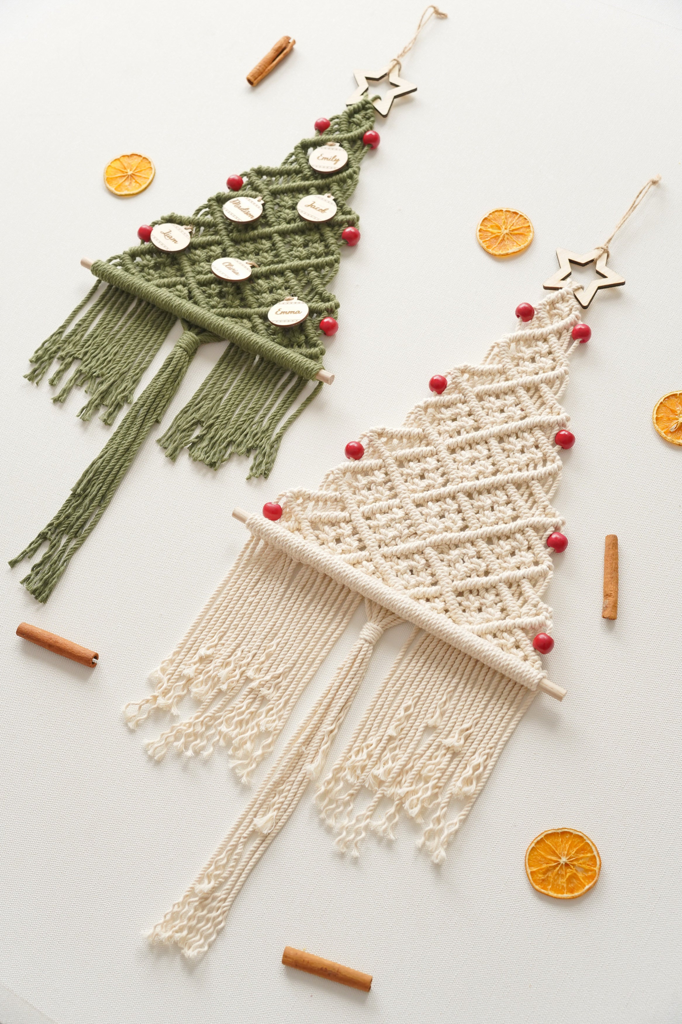 Kit de árbol de Navidad de macramé para hacer tú mismo para la decoración navideña del hogar 