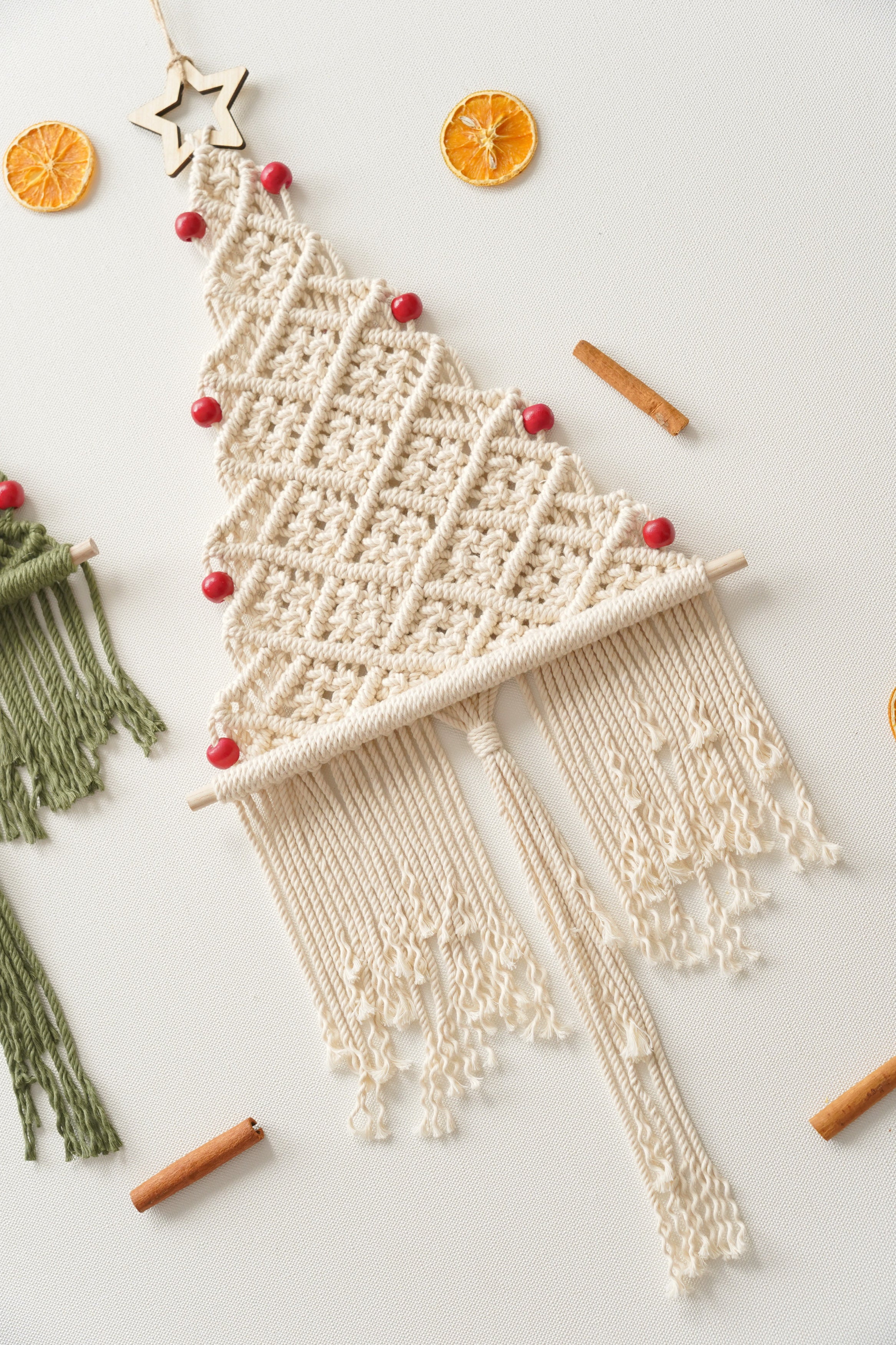 Kit de árbol de Navidad de macramé para hacer tú mismo para la decoración navideña del hogar 