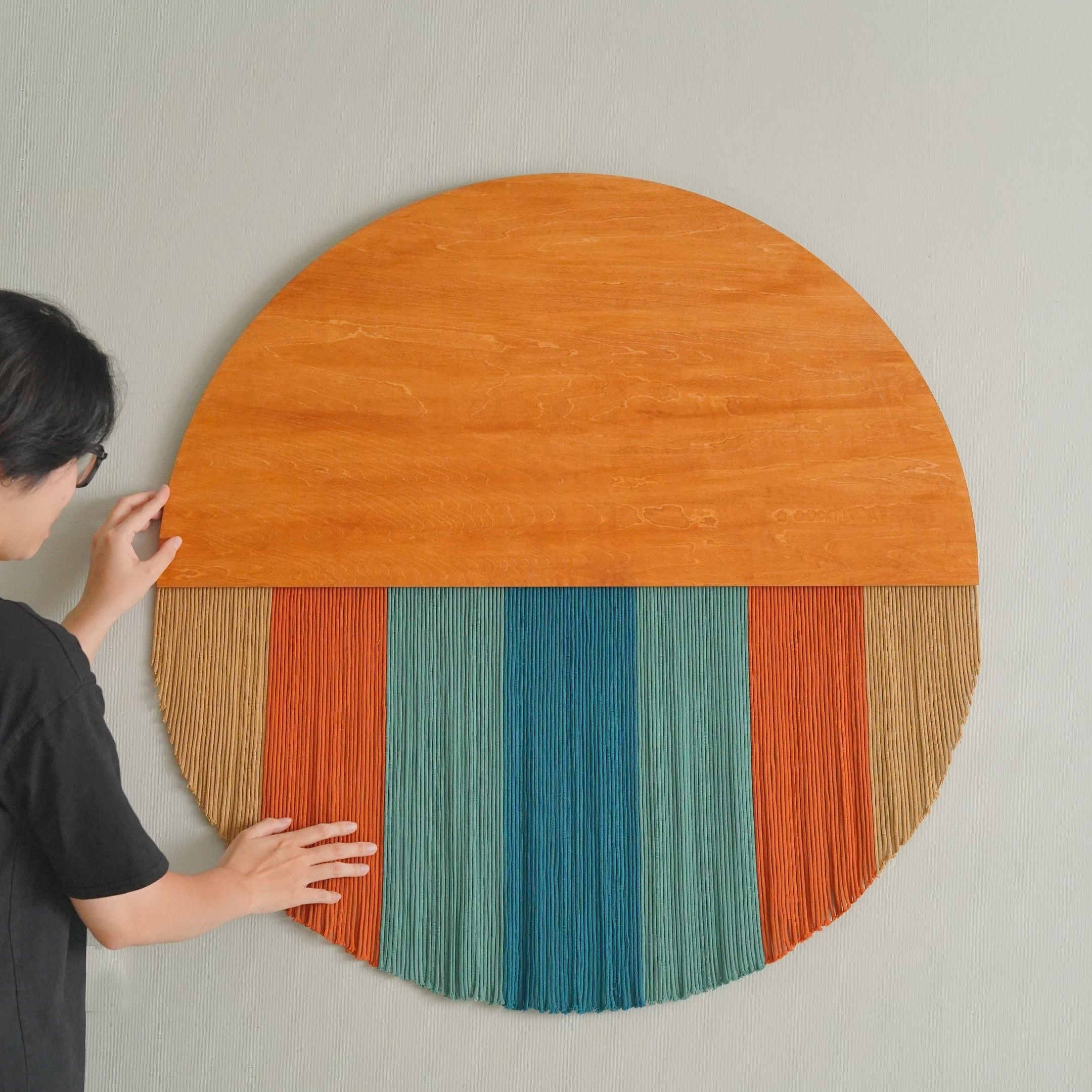 Macrame Round Fiber Wall Art for Unique Home Decor