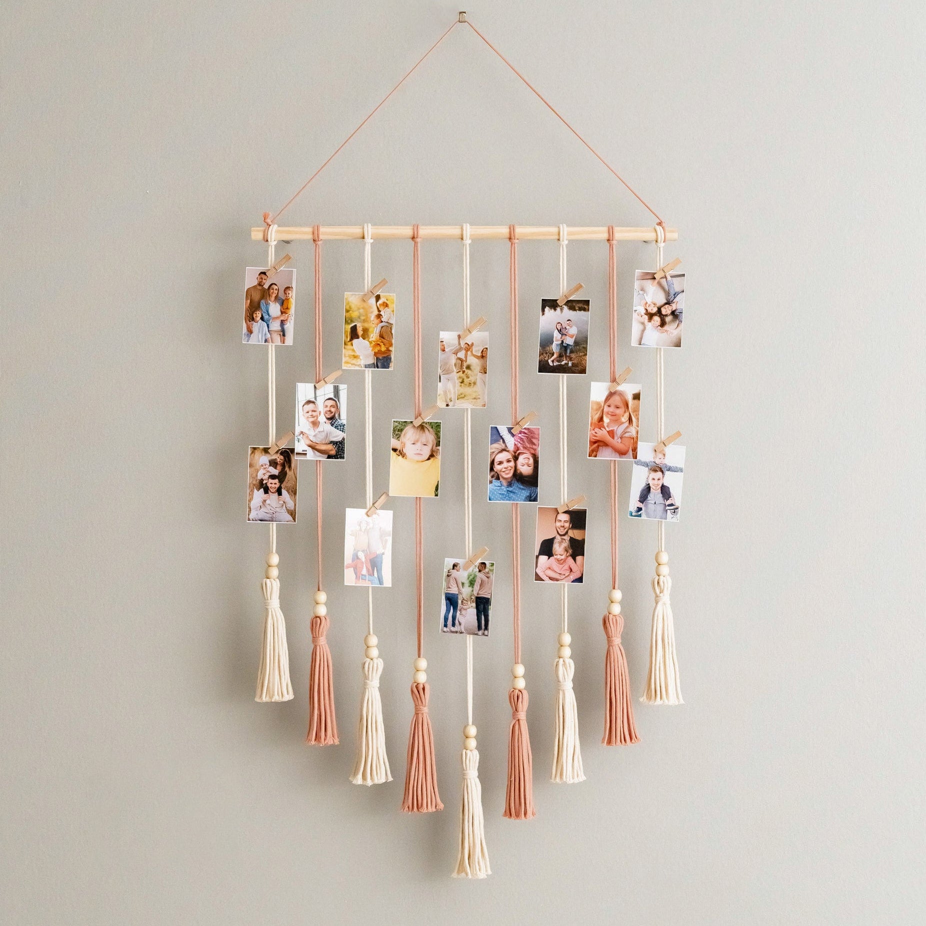 Macrame Photo Holder Macrame Cord for Wall Photo Display and Boho Decor I76