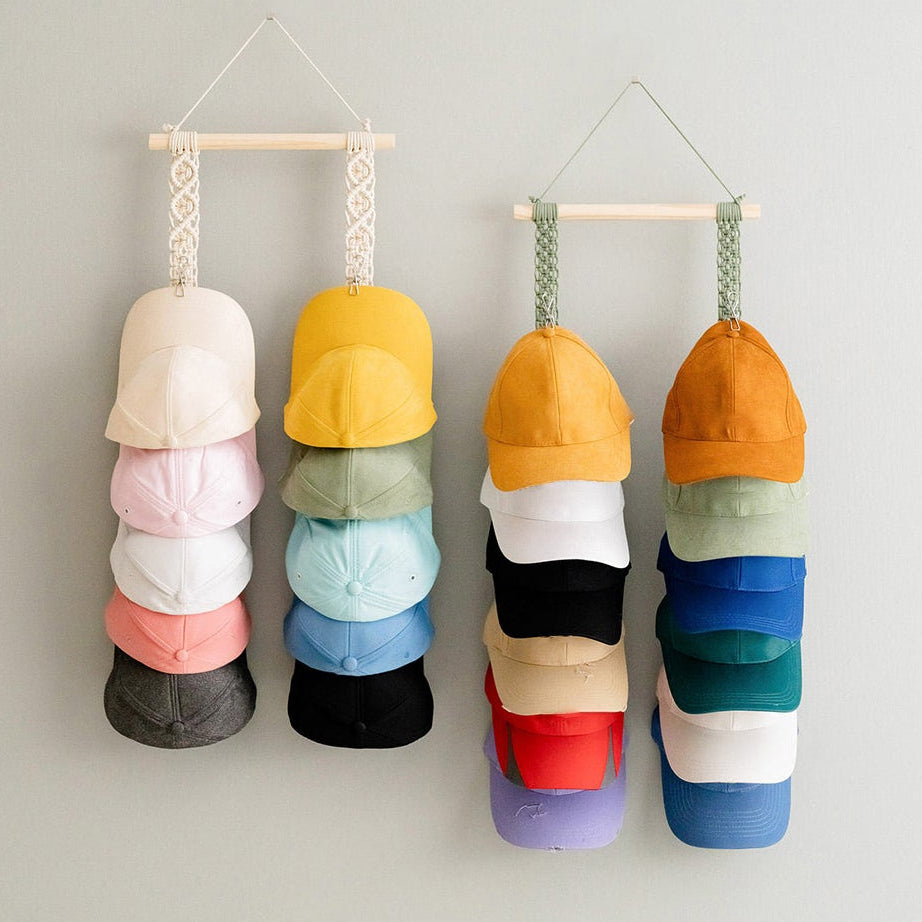 Macrame Cap Hanger macrame cord for Hat Wall Organizer and Boho Decor H43