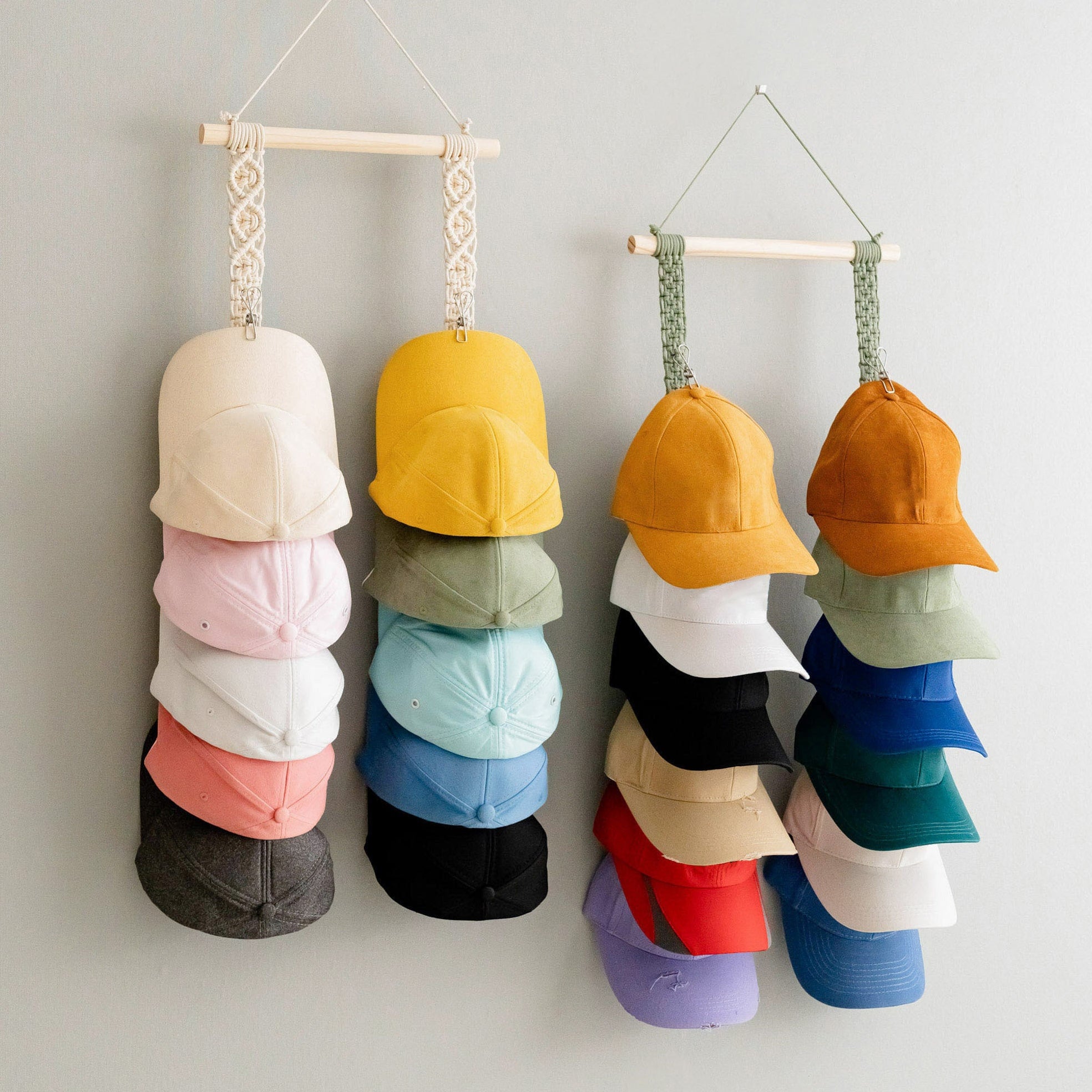 Macrame Cap Hanger macrame cord for Hat Wall Organizer and Boho Decor H43