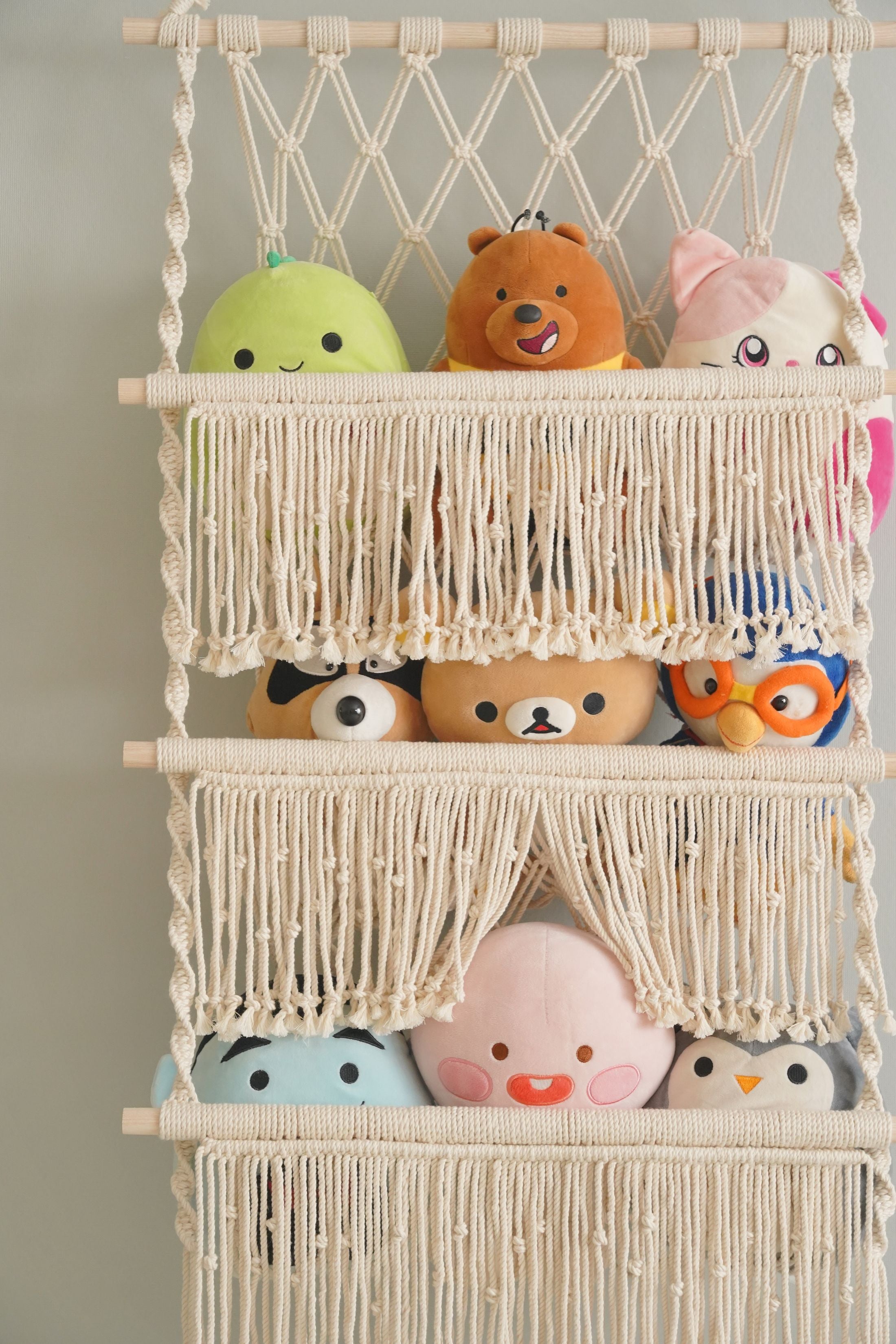 Macrame Toy Hammock For Boho Nursery Storage Solution