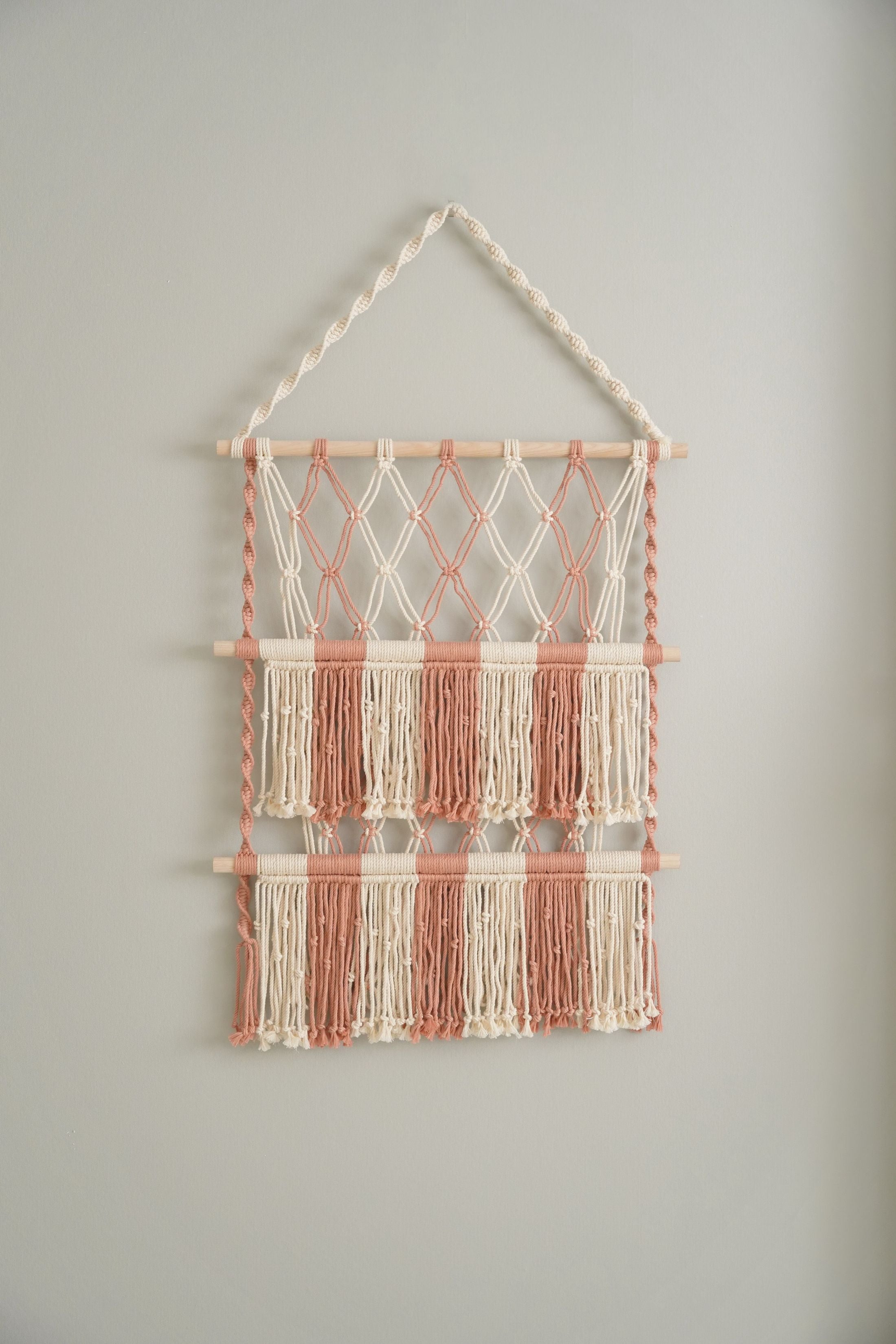 Macrame Toy Storage Hammock For Boho Nursery Storage H72
