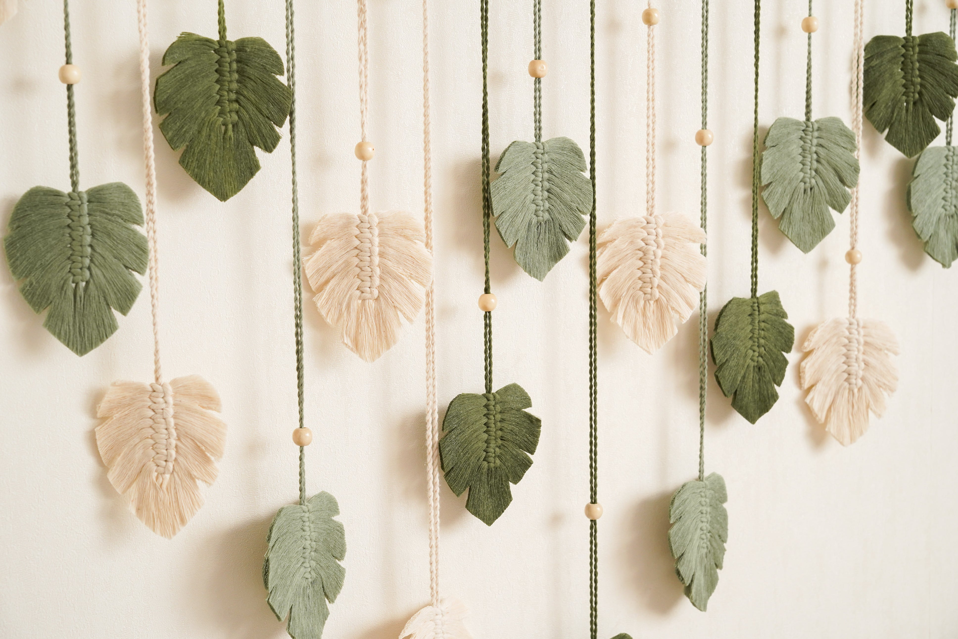 Macrame Leaves Garland macrame cord and Boho Home Decor L09