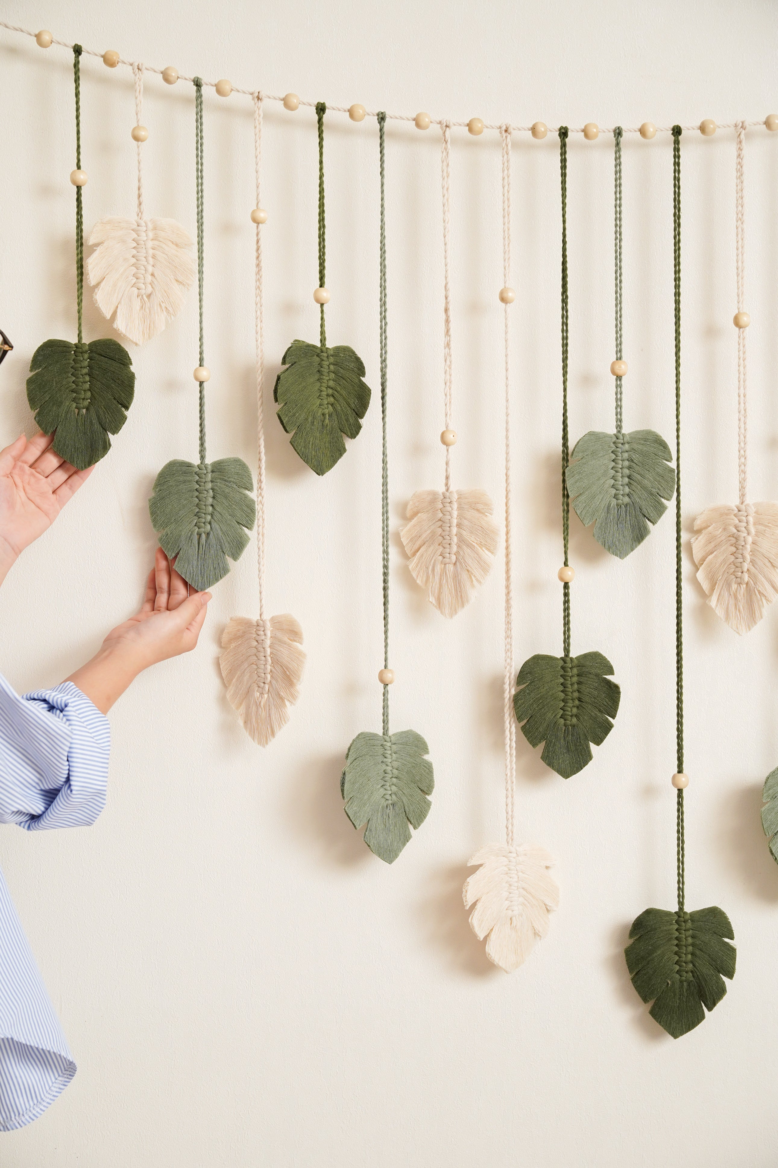 Macrame Leaves Garland macrame cord and Boho Home Decor L09