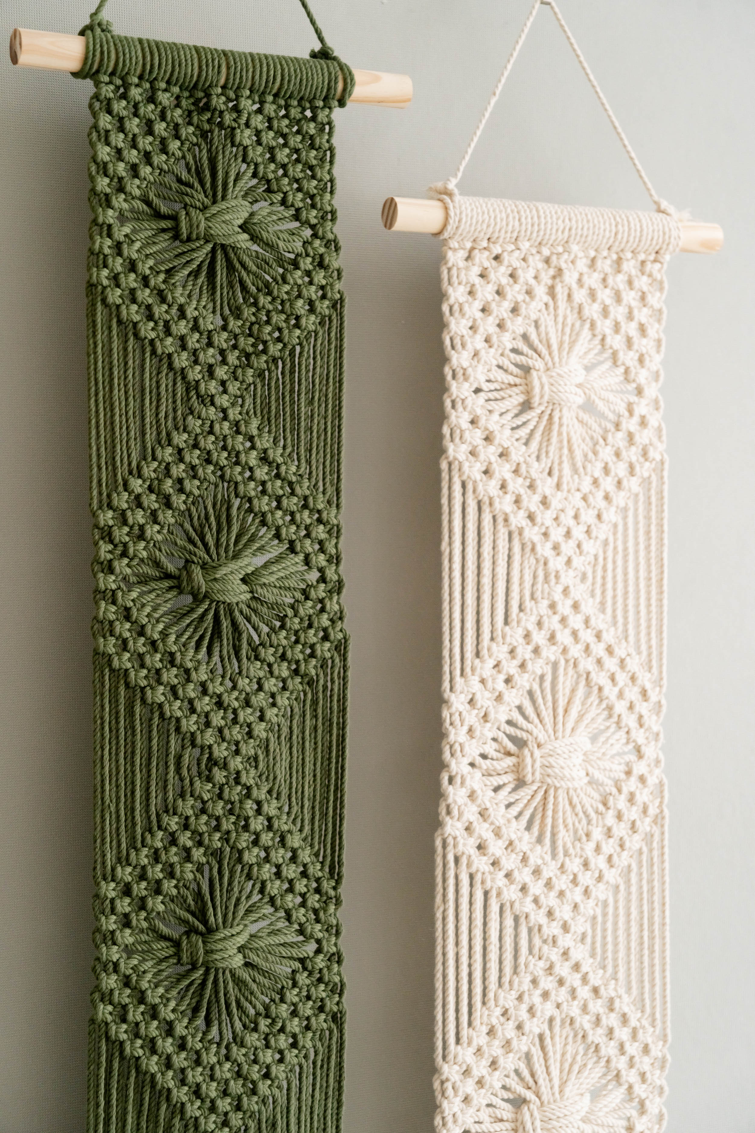 Diamond Macrame Wall Hanging – Boho Cotton Wall Decor W66