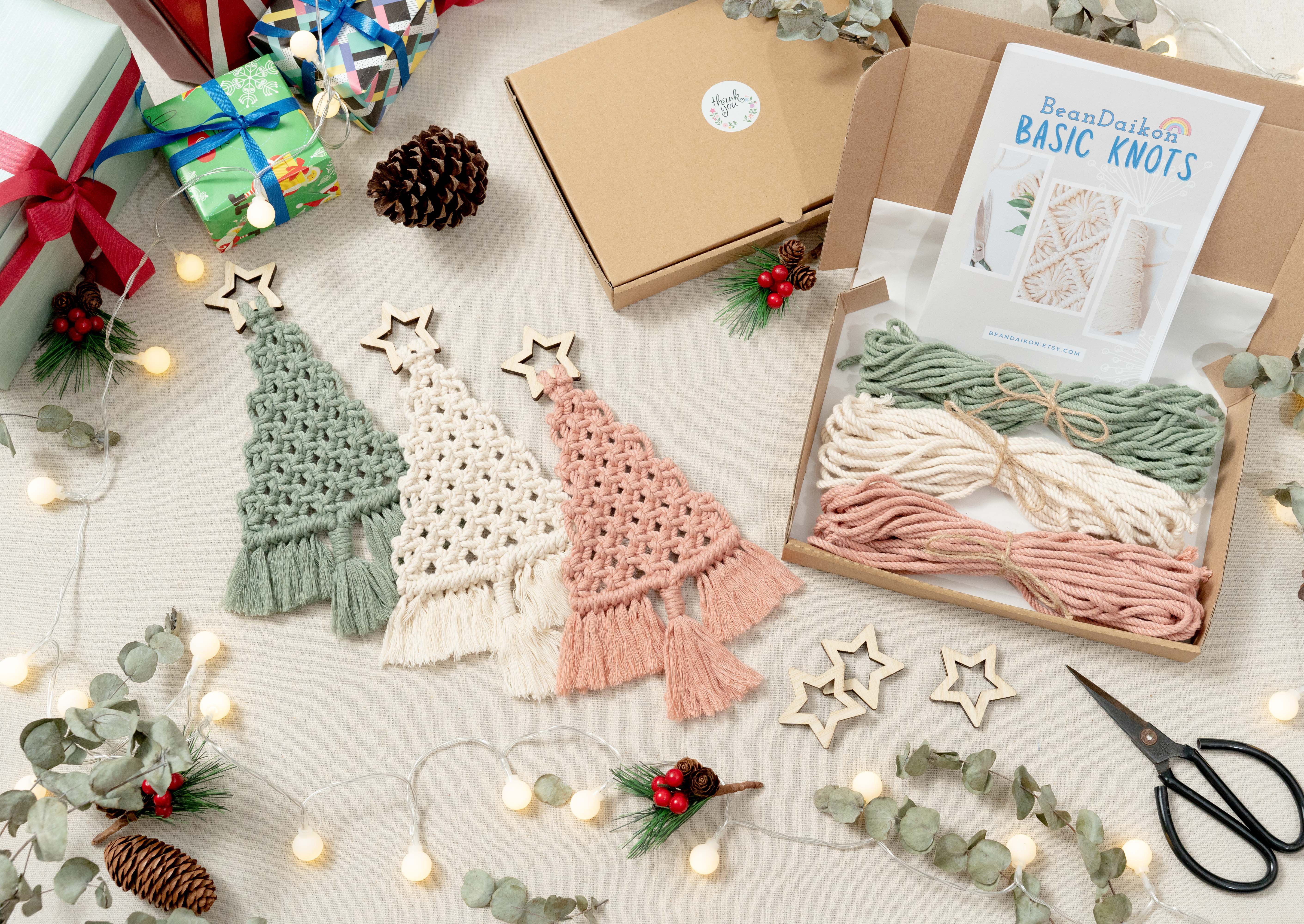 Macrame Christmas Tree DIY Kit For Creative Holiday Decor