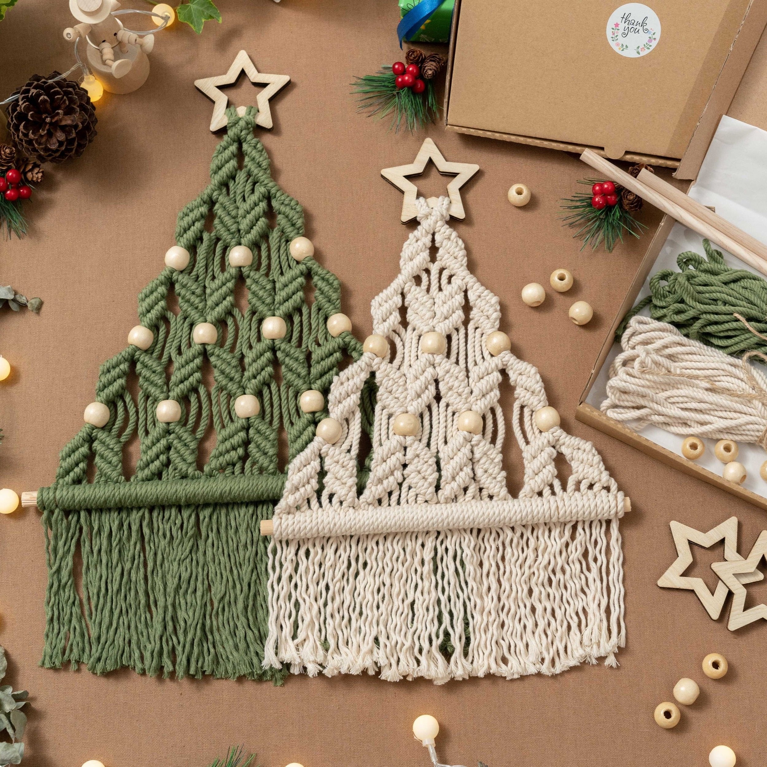 Macrame Christmas Tree DIY Kit For Festive Boho Wall Decor