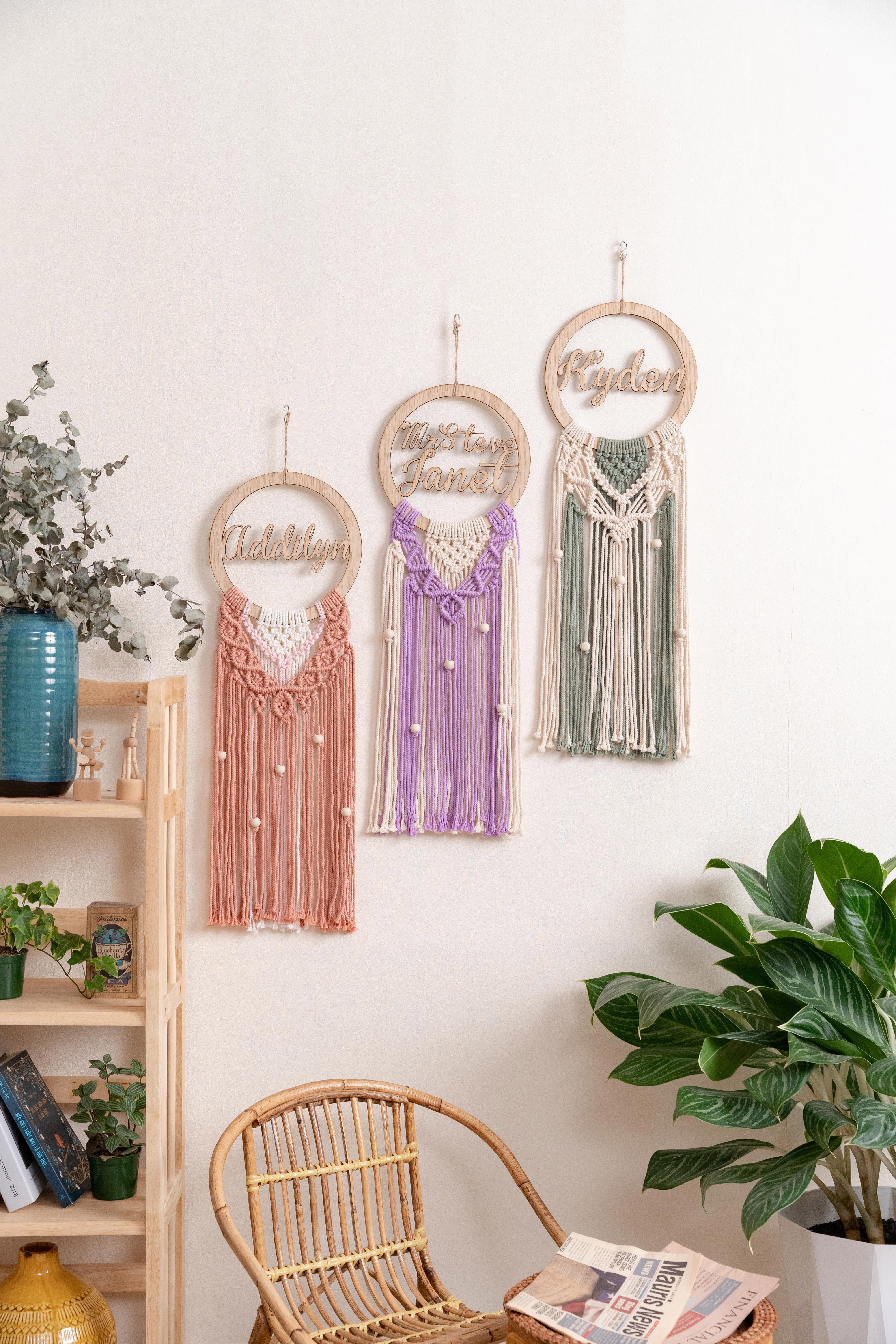 Personalized Name Sign Macrame Wall Hanging for Unique Wall Decor