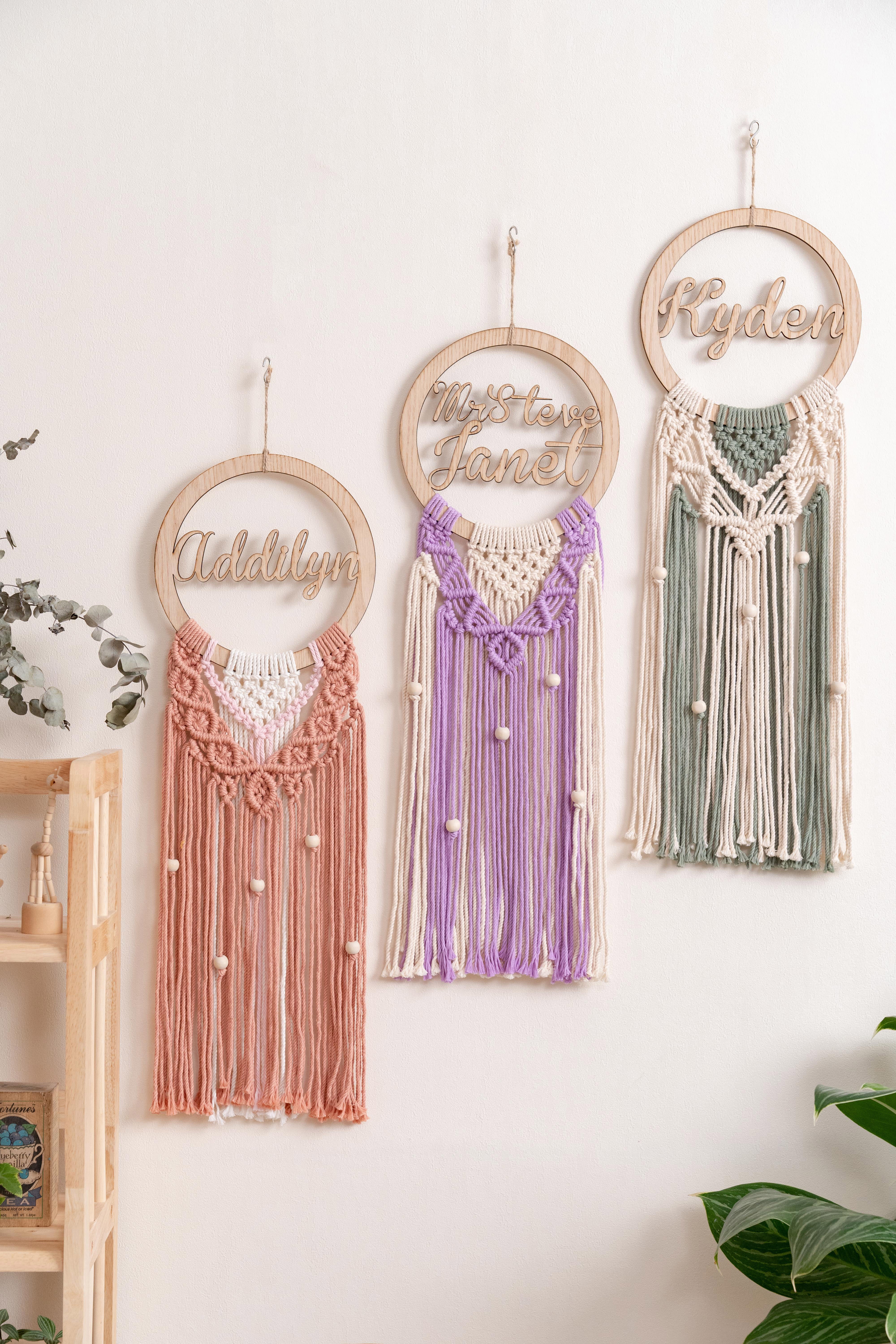 Personalized Name Sign Macrame Wall Hanging for Unique Wall Decor