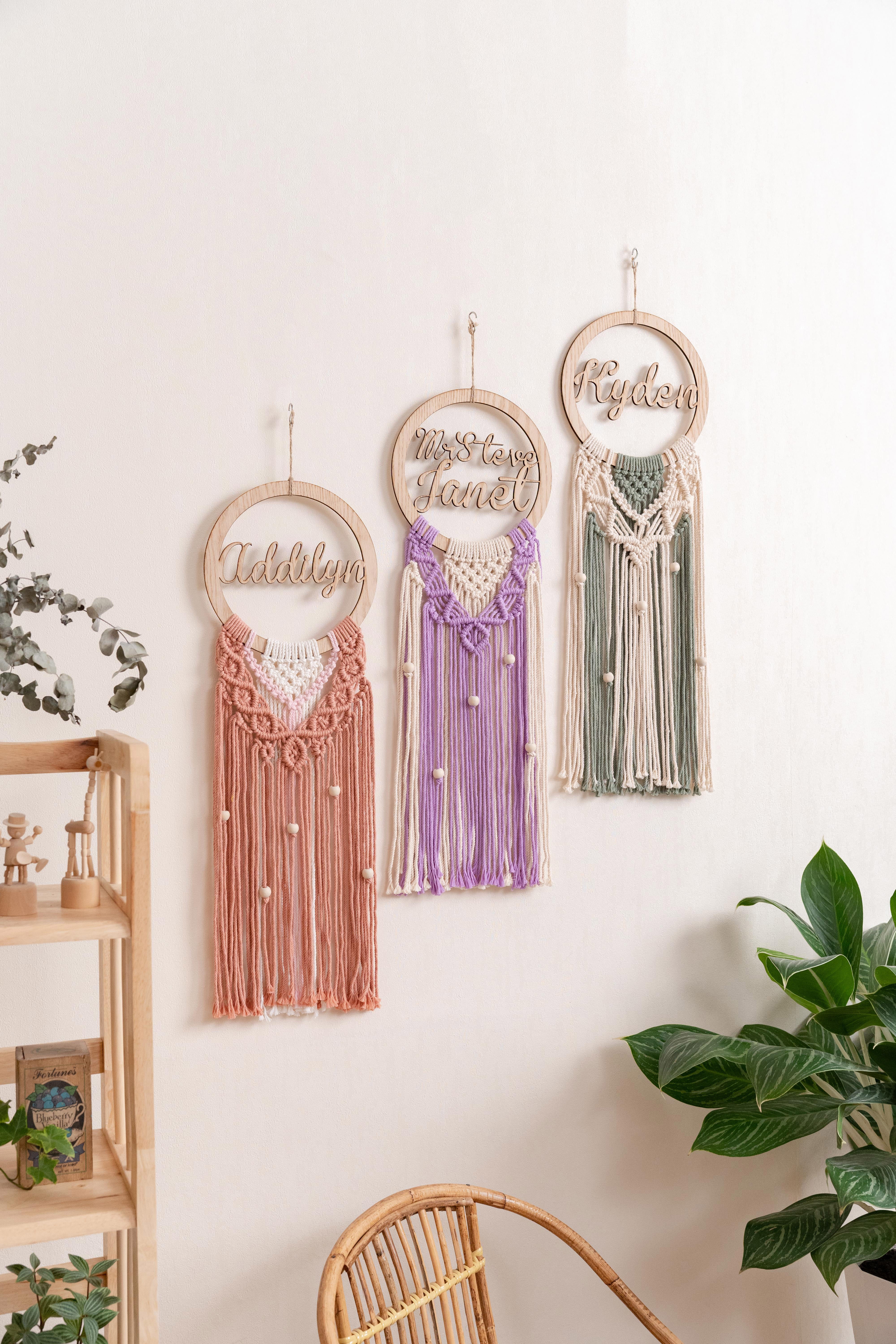 Personalized Name Sign Macrame Wall Hanging for Unique Wall Decor