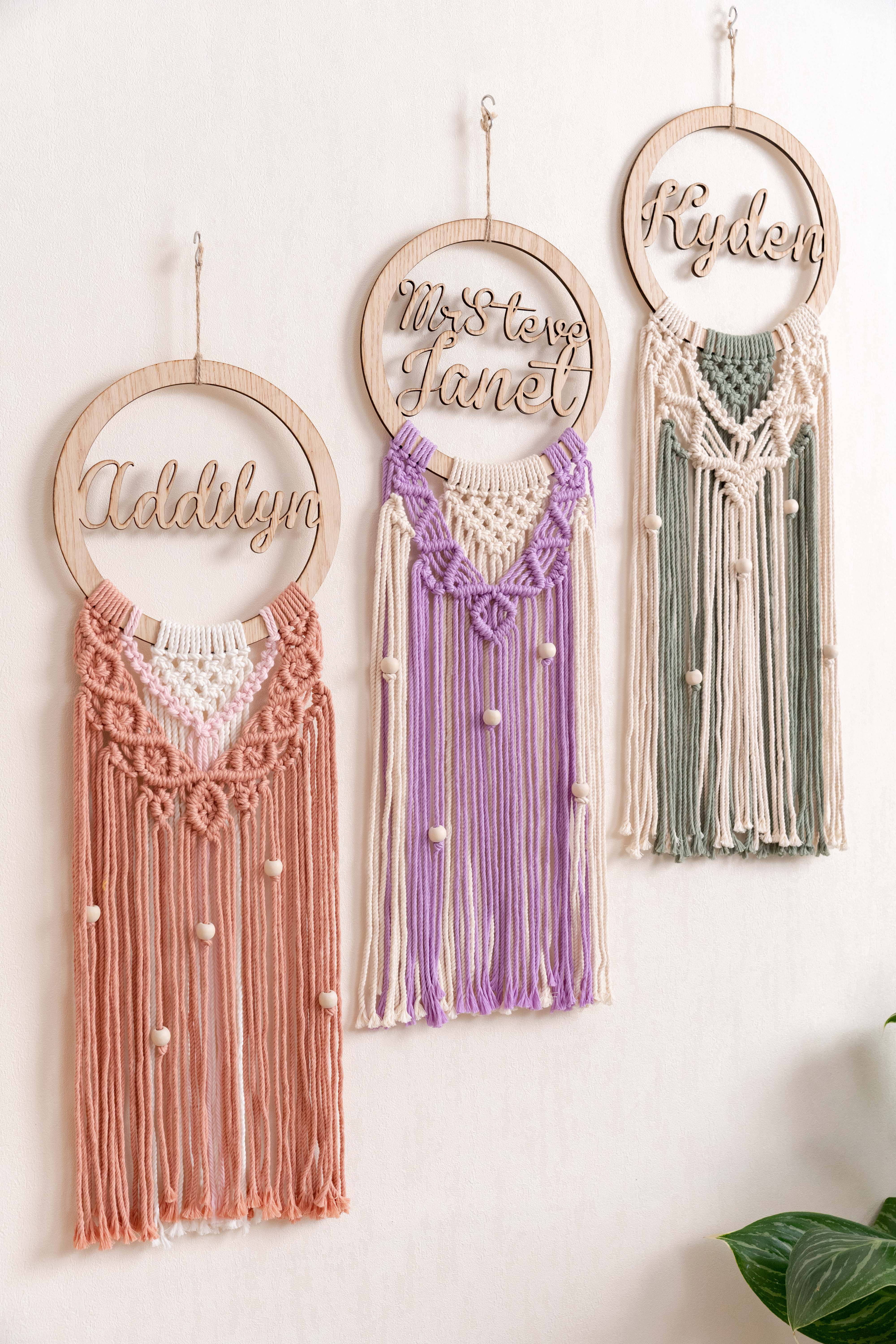 Personalized Name Sign Macrame Wall Hanging for Unique Wall Decor