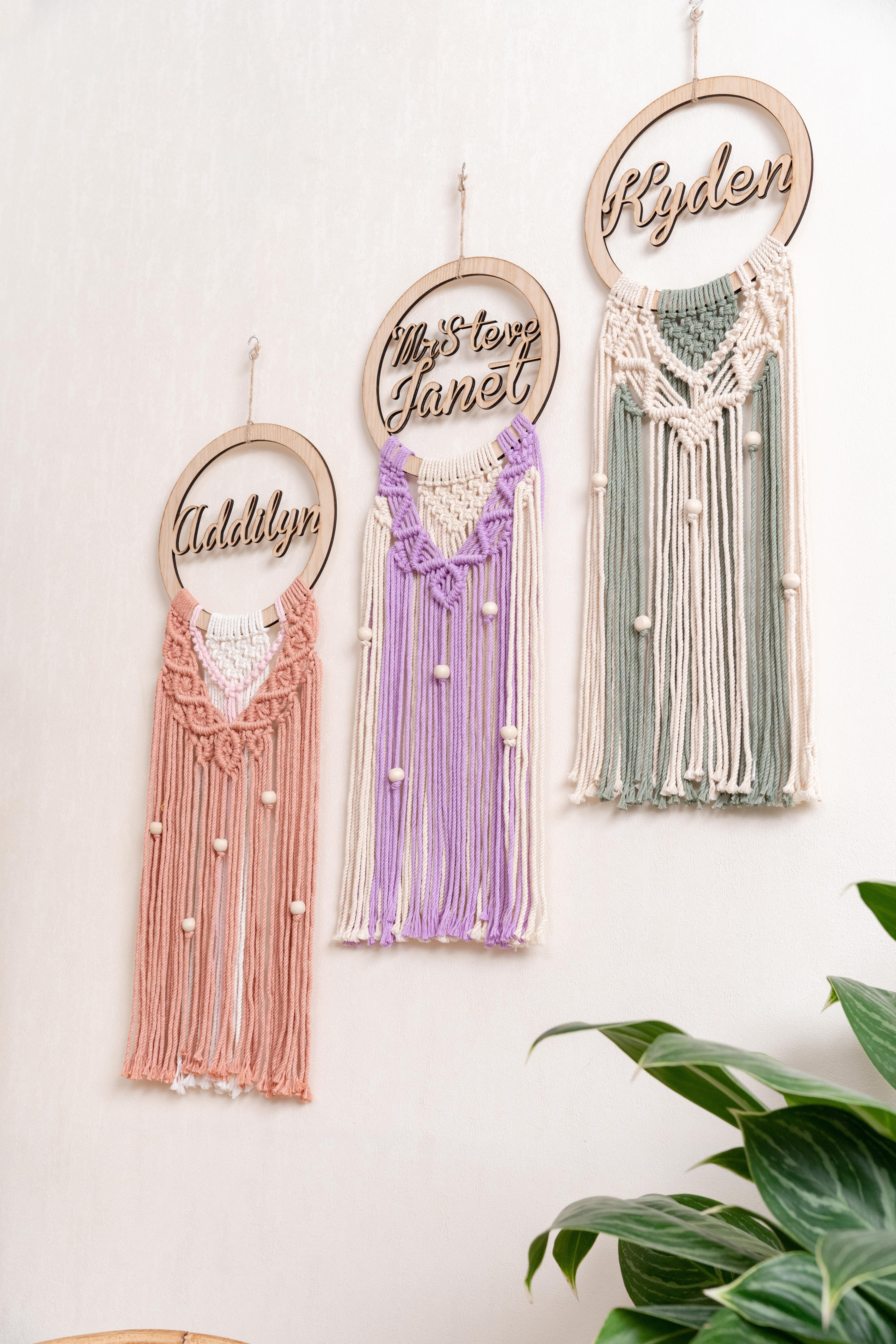 Personalized Name Sign Macrame Wall Hanging for Unique Wall Decor