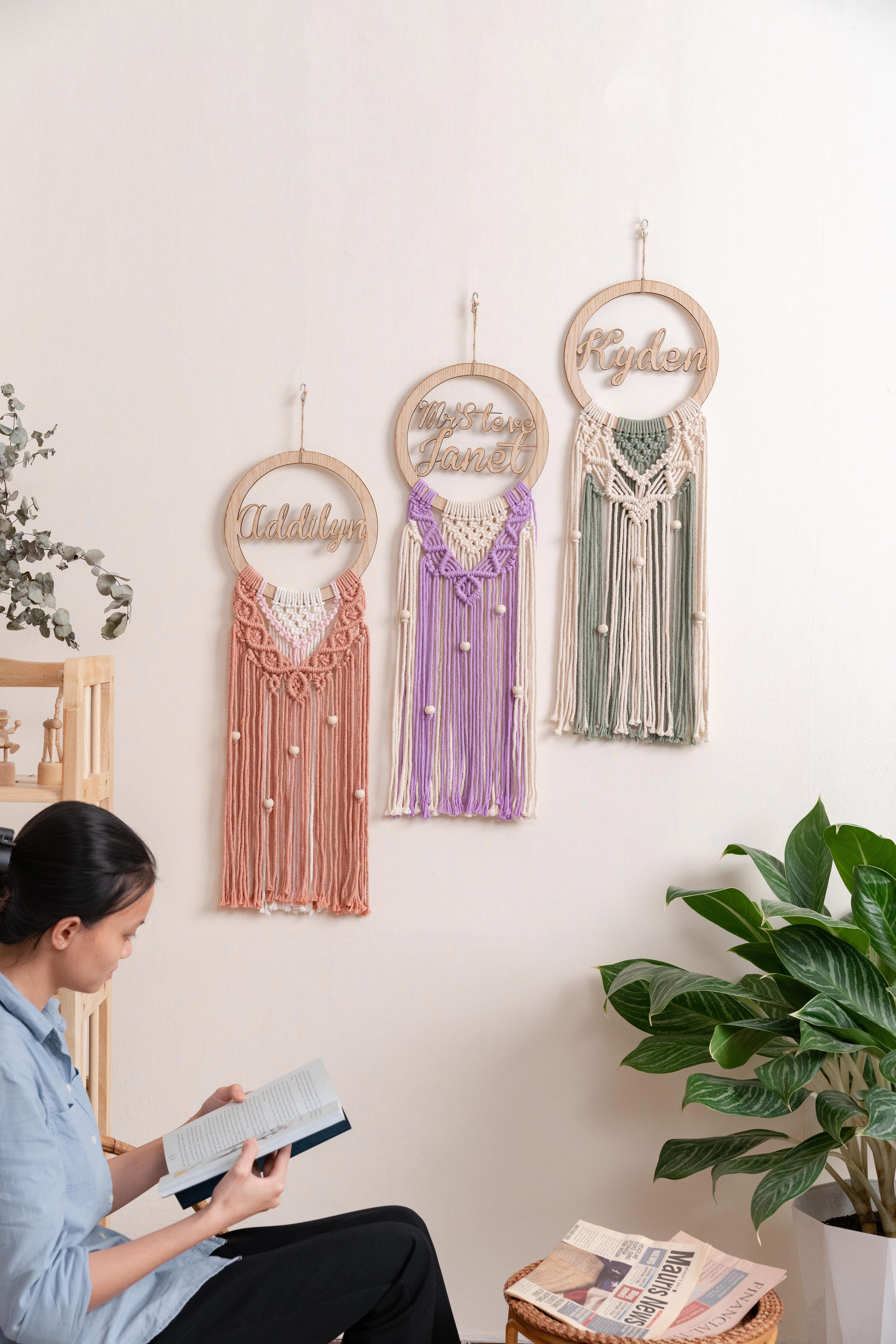 Personalized Name Sign Macrame Wall Hanging for Unique Wall Decor