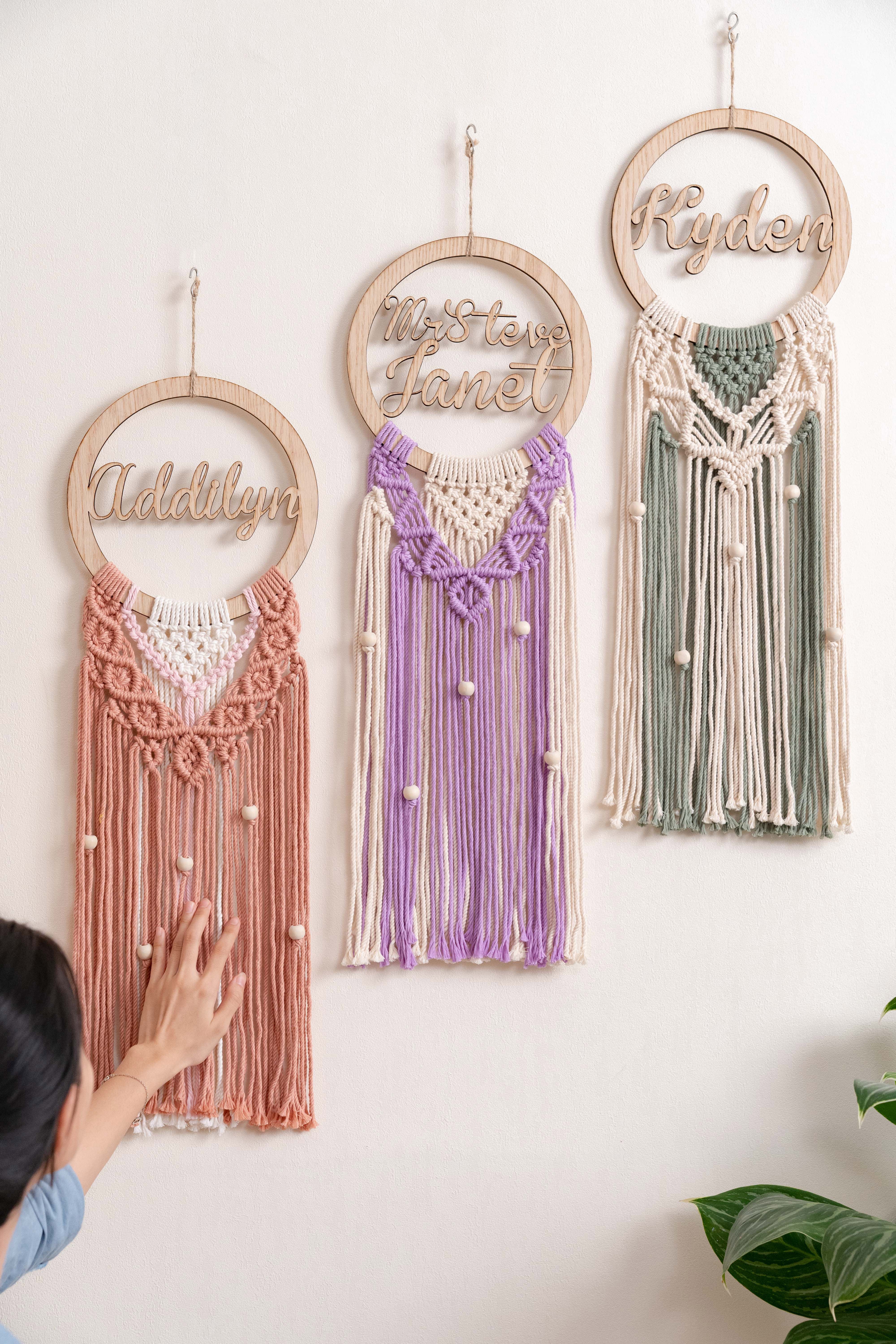 Personalized Name Sign Macrame Wall Hanging for Unique Wall Decor