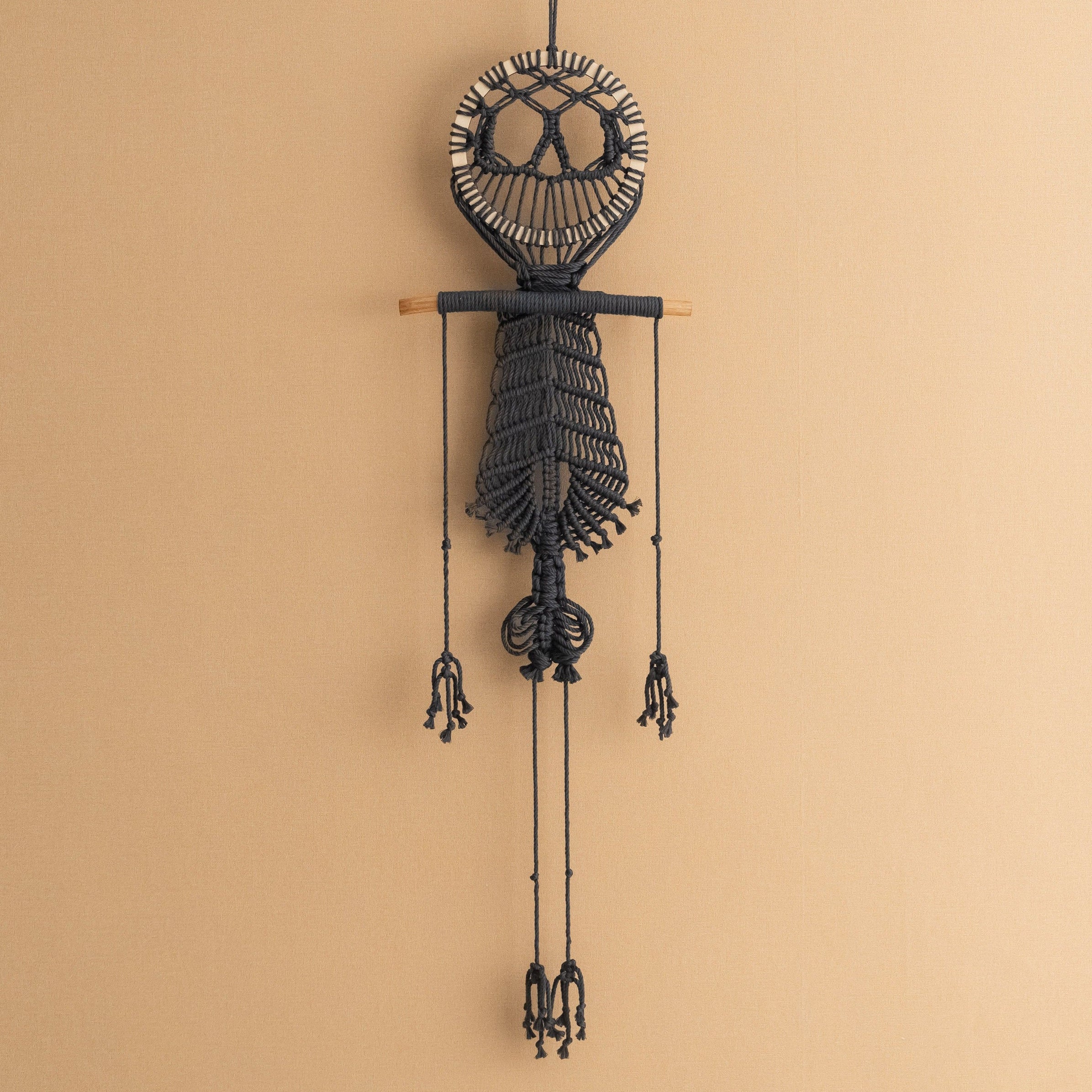 Macrame Skeleton Halloween Decor for Spooky Wall Decor and Gothic Style W94