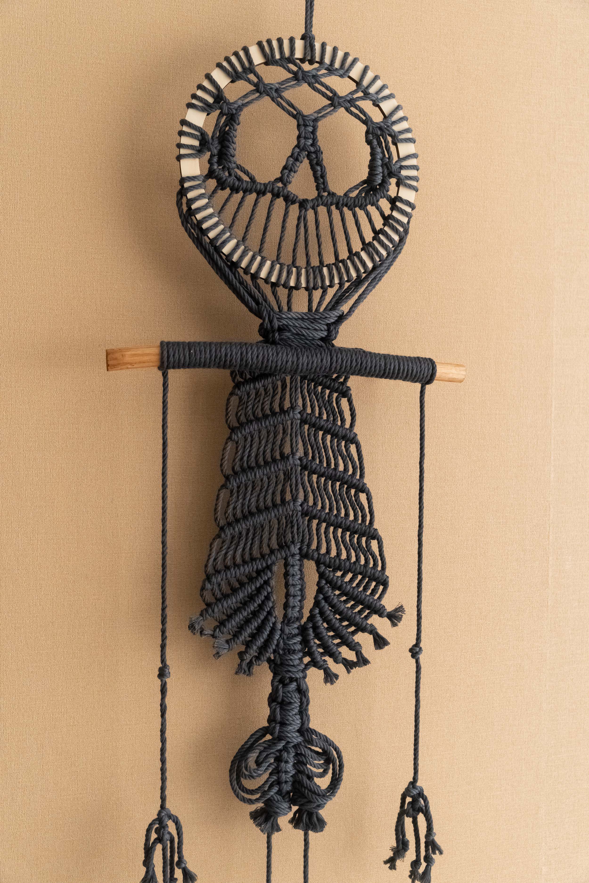 Macrame Skeleton Halloween Decor for Spooky Wall Decor and Gothic Style W94