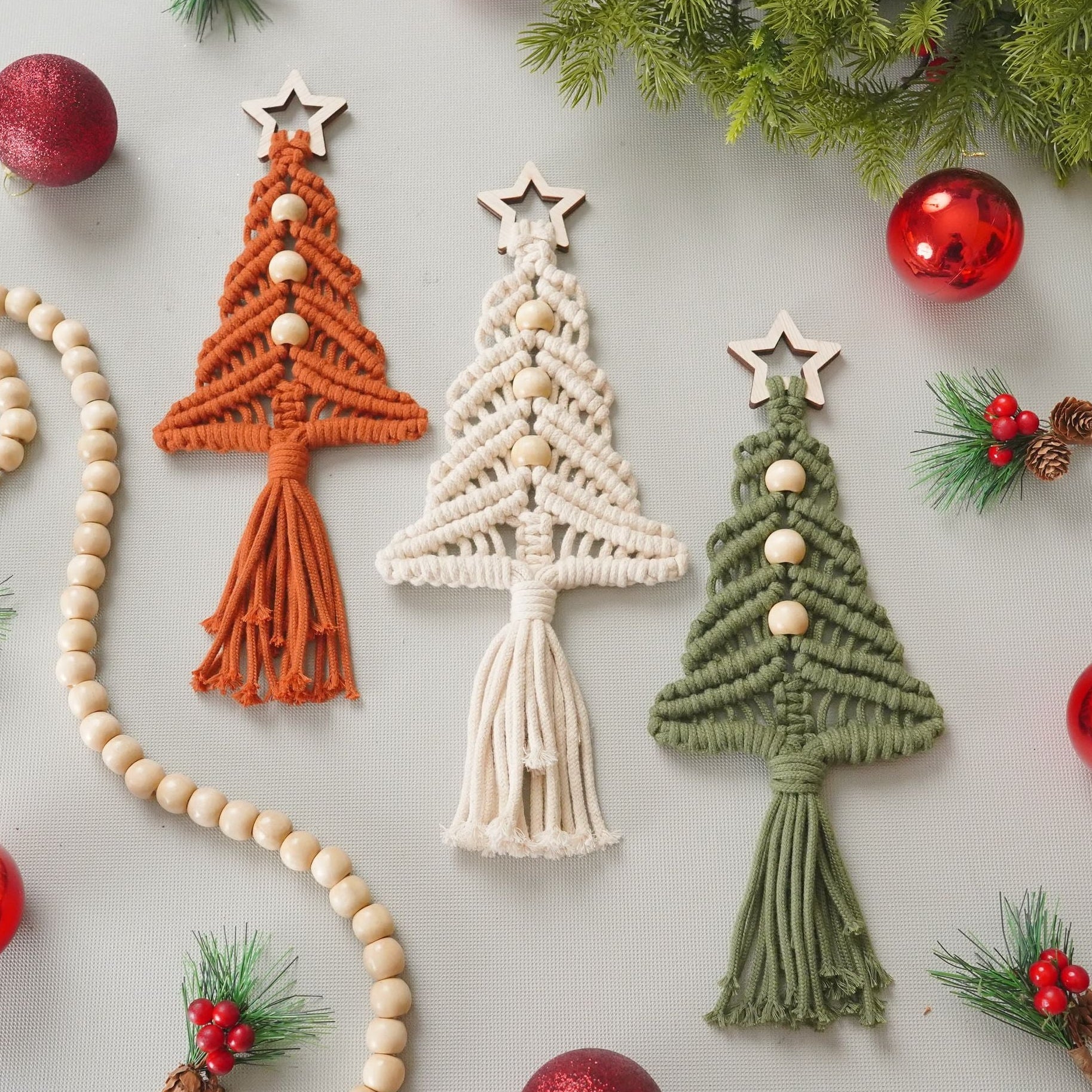 Macrame Christmas Tree Pattern for DIY Christmas Decor and Ornament P63