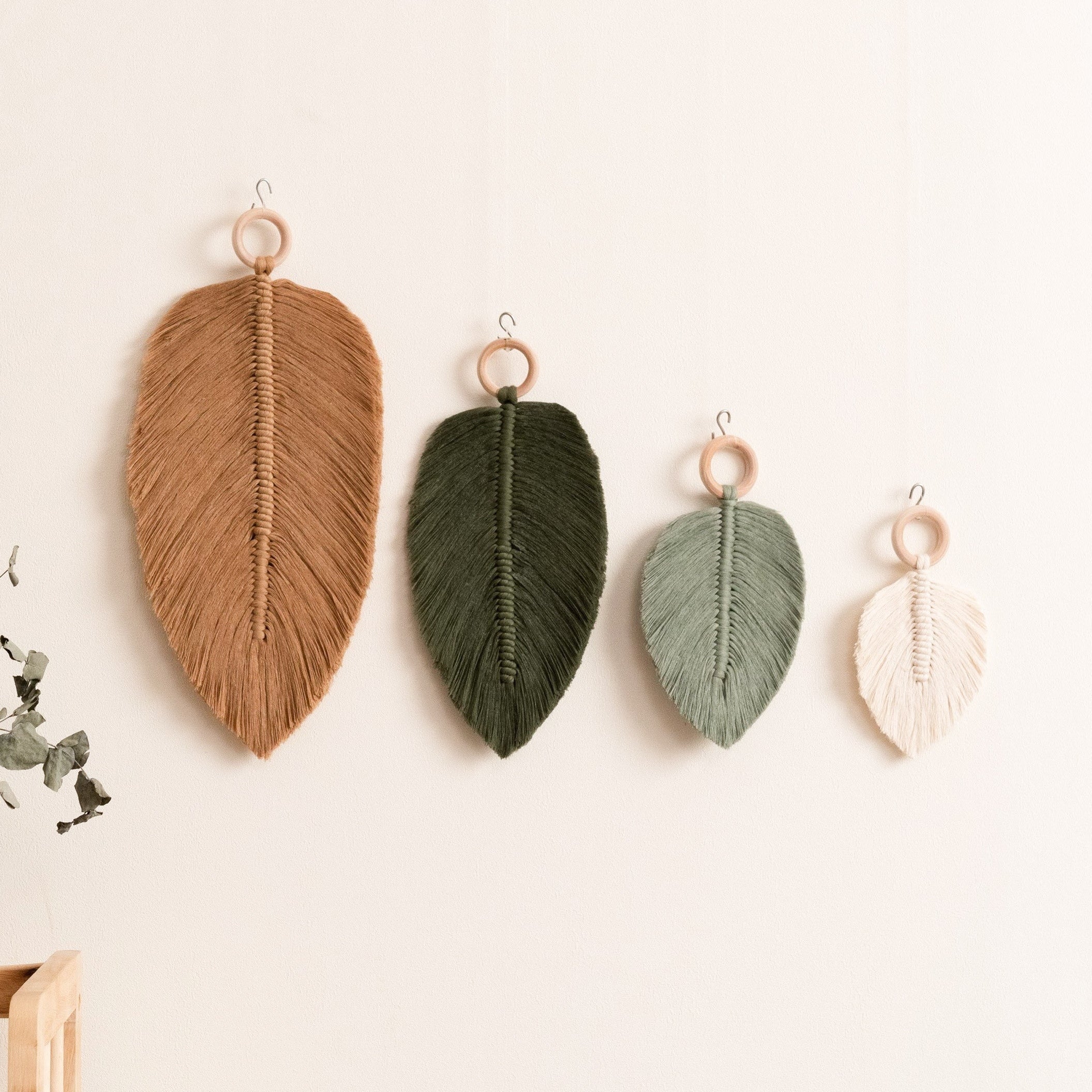 Macrame Leaf Wall Hanging for Boho Wall Decor L11