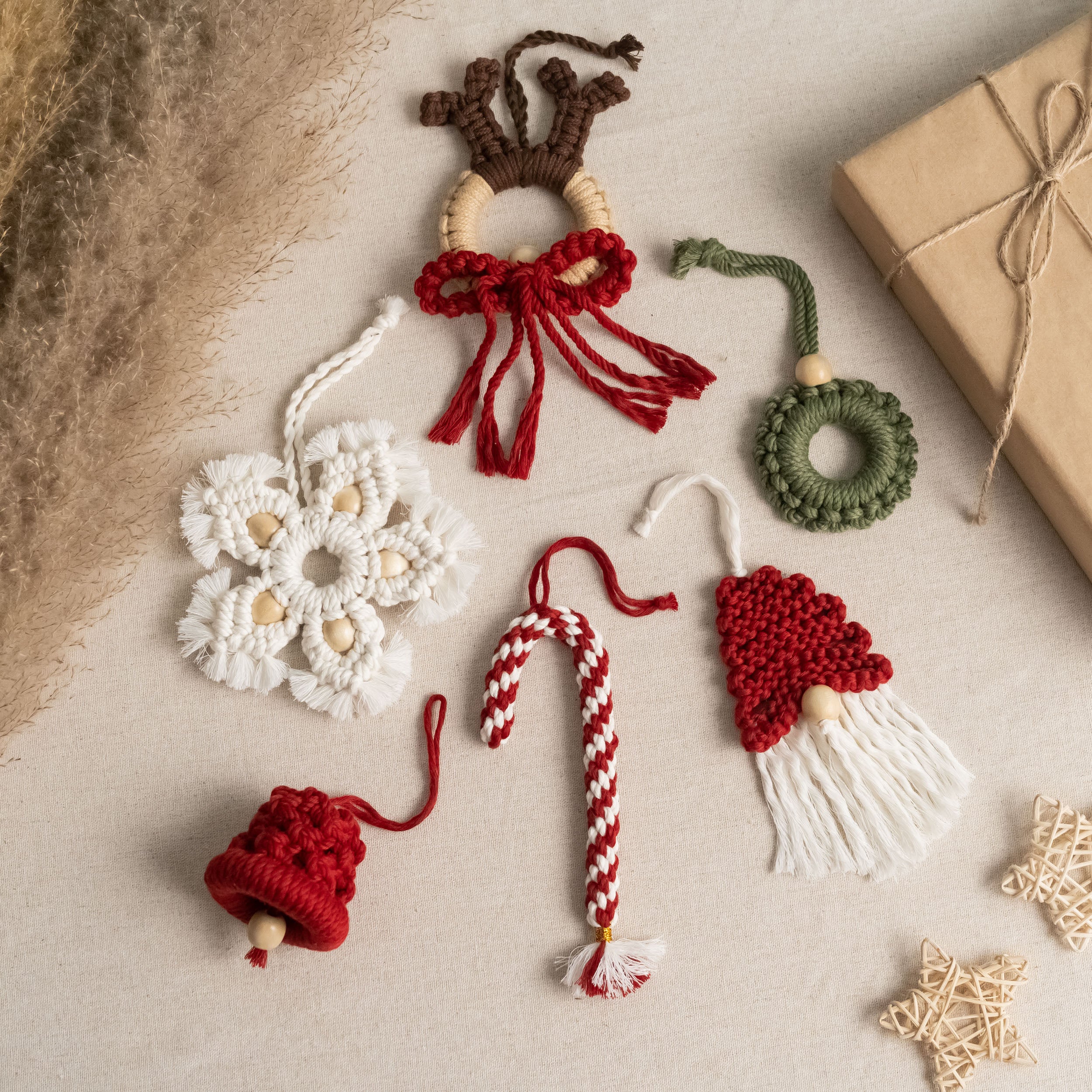 Macrame Christmas Ornaments macrame cord for boho christmas decor X40