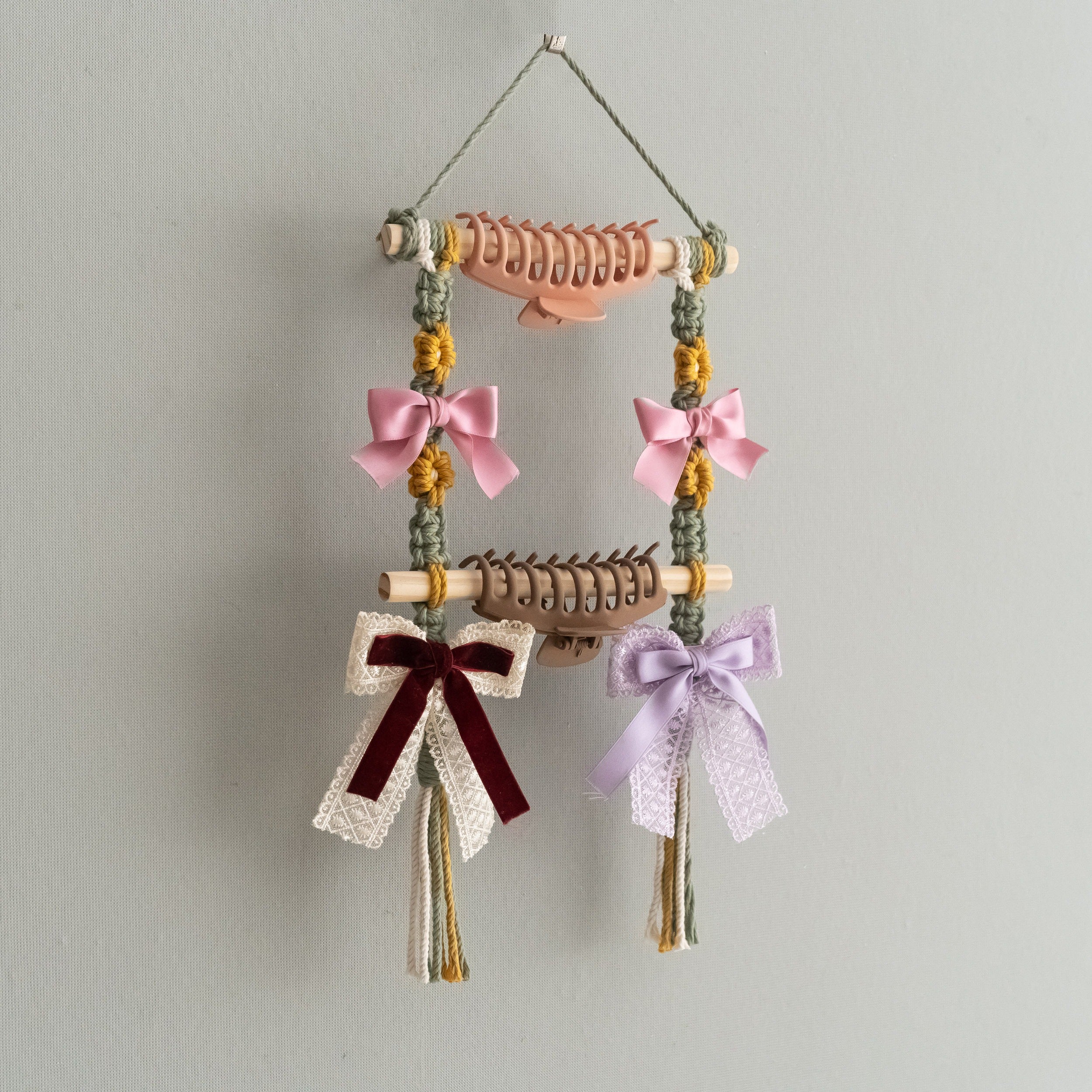 Macrame Hair Clip Holder macrame for Nursery Room Wall Art I90