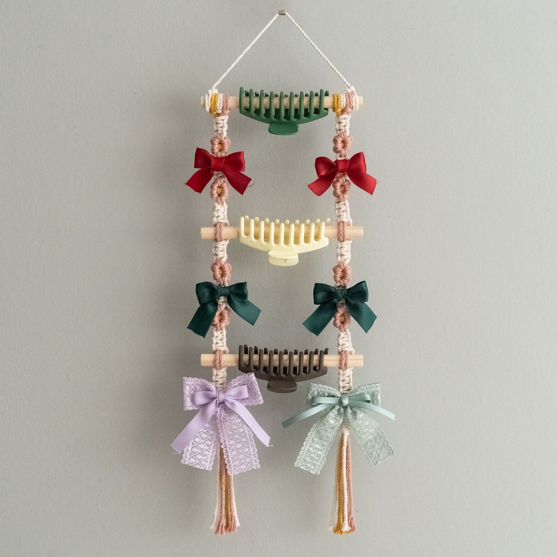 Macrame Hair Clip Holder macrame for Nursery Wall Decor I90