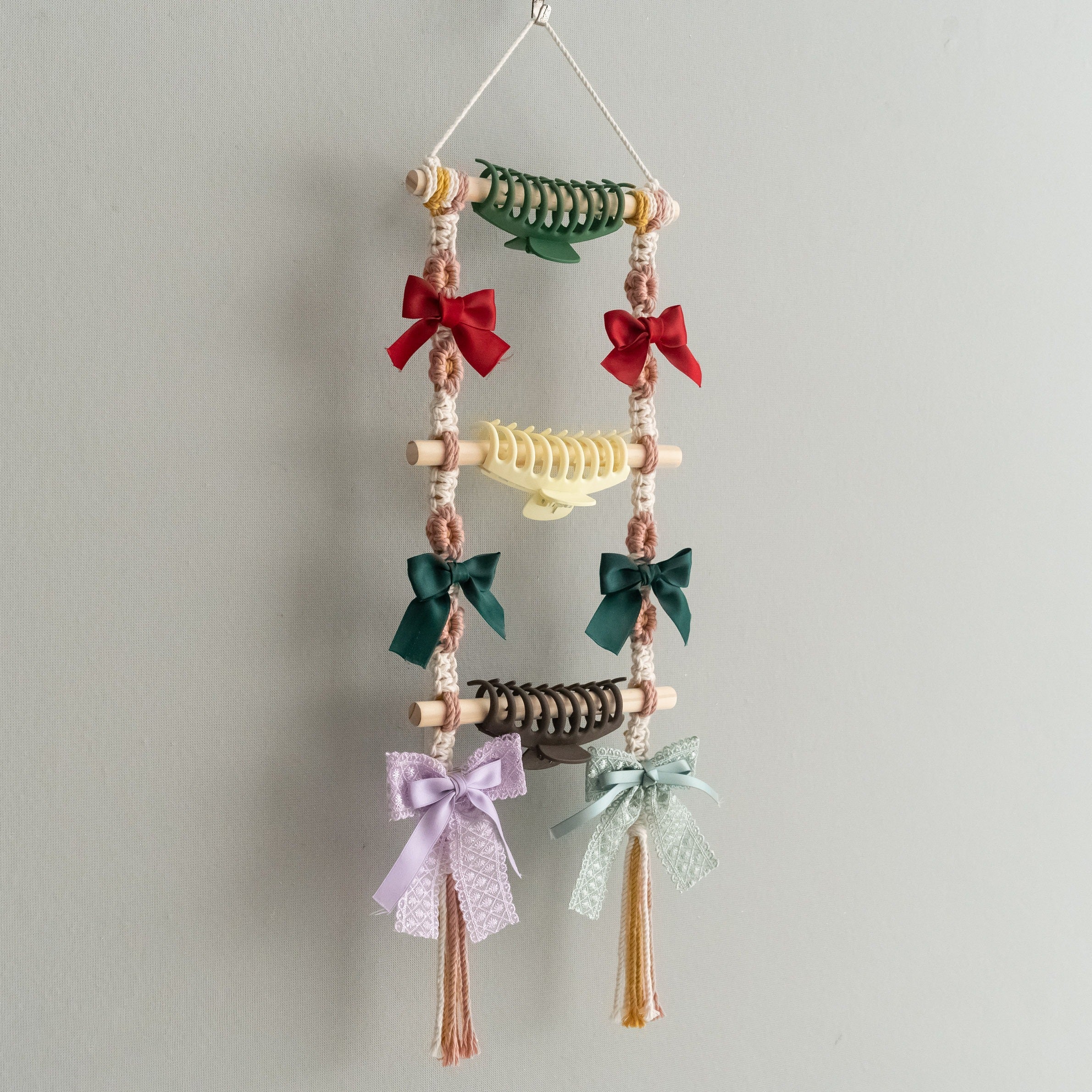 Macrame Hair Clip Holder macrame for Nursery Wall Decor I90