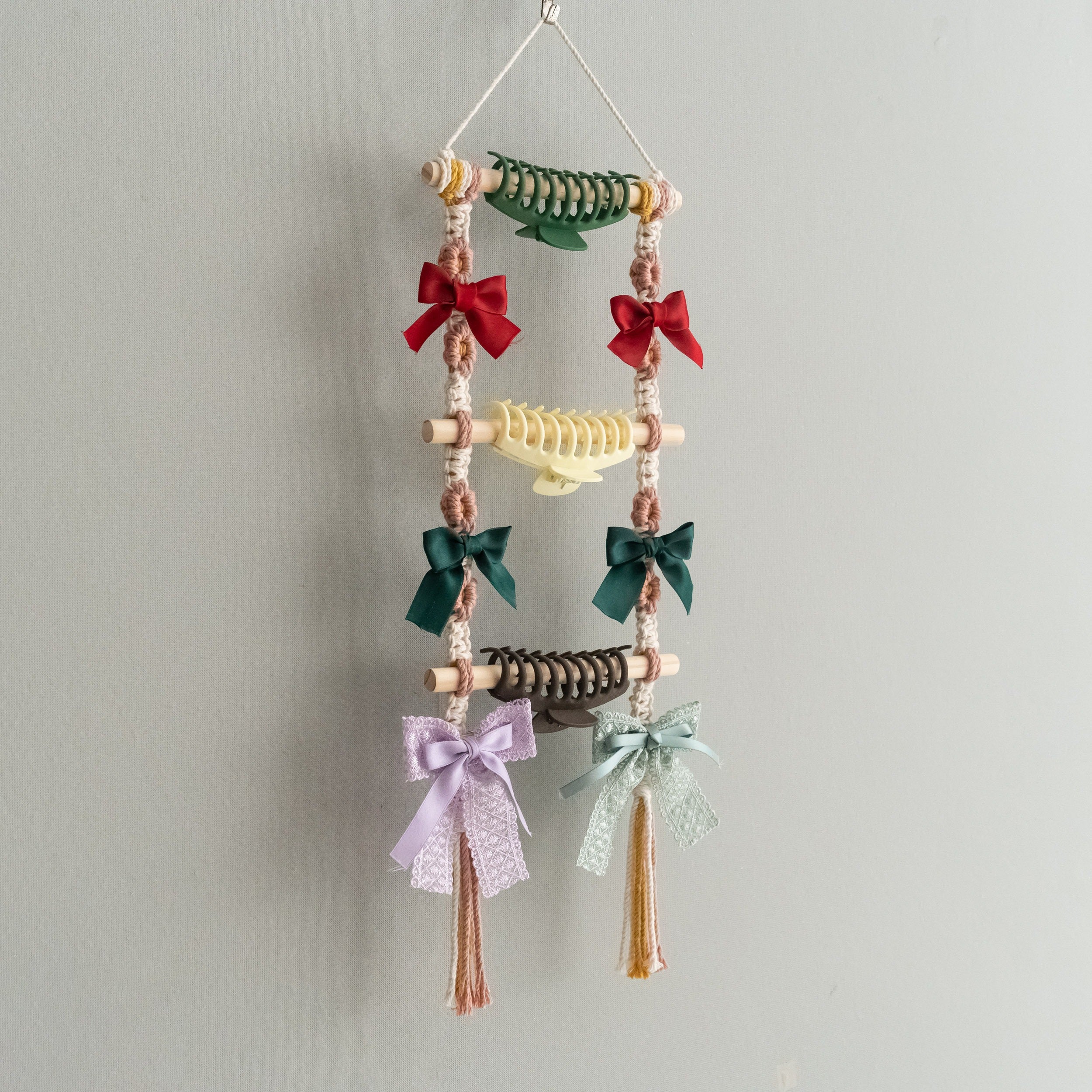 Macrame Hair Clip Holder macrame for Nursery Wall Decor I90