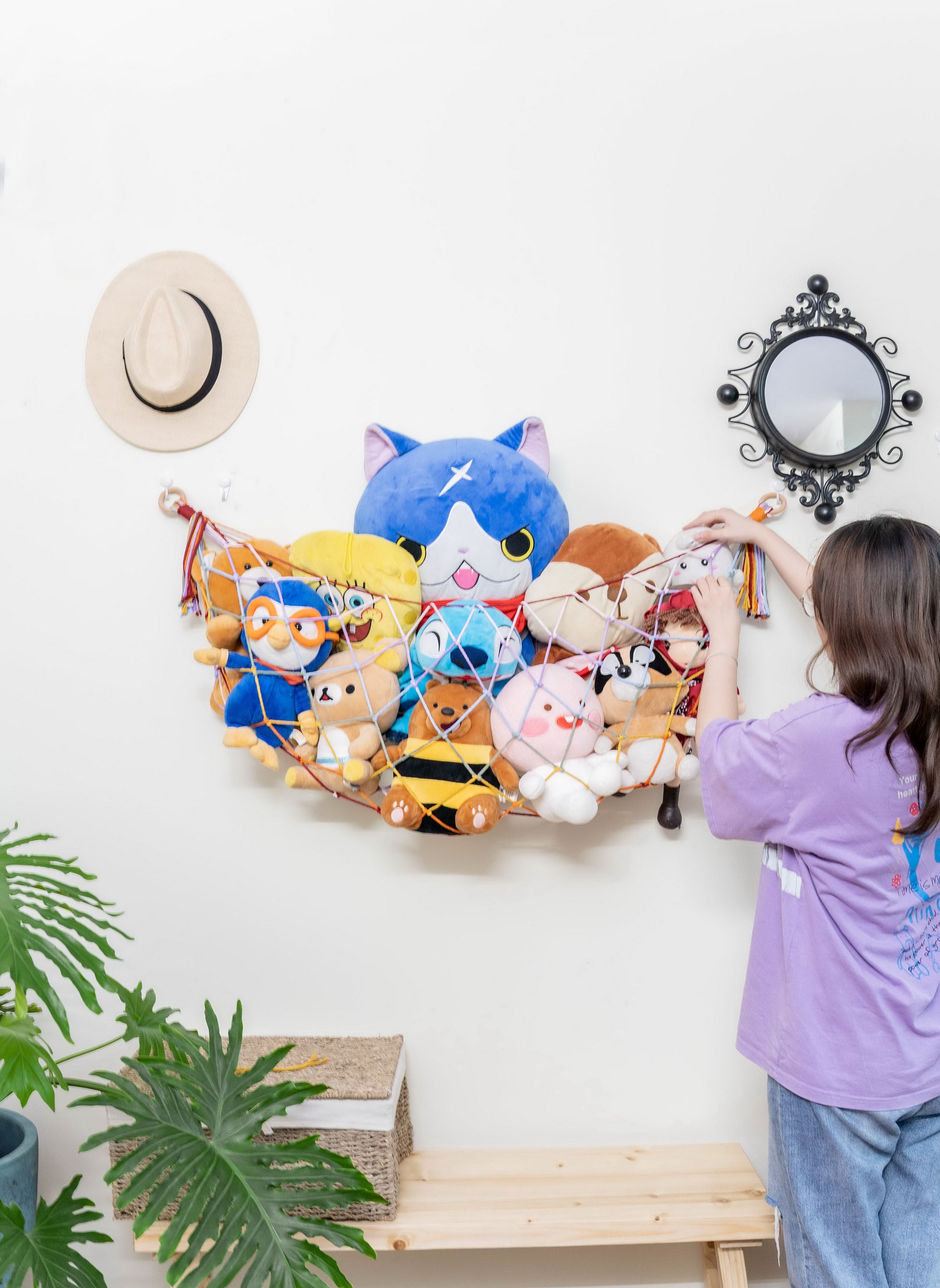 Macrame Toy Storage Hammock for Toy Hammock and Kids Storage H25