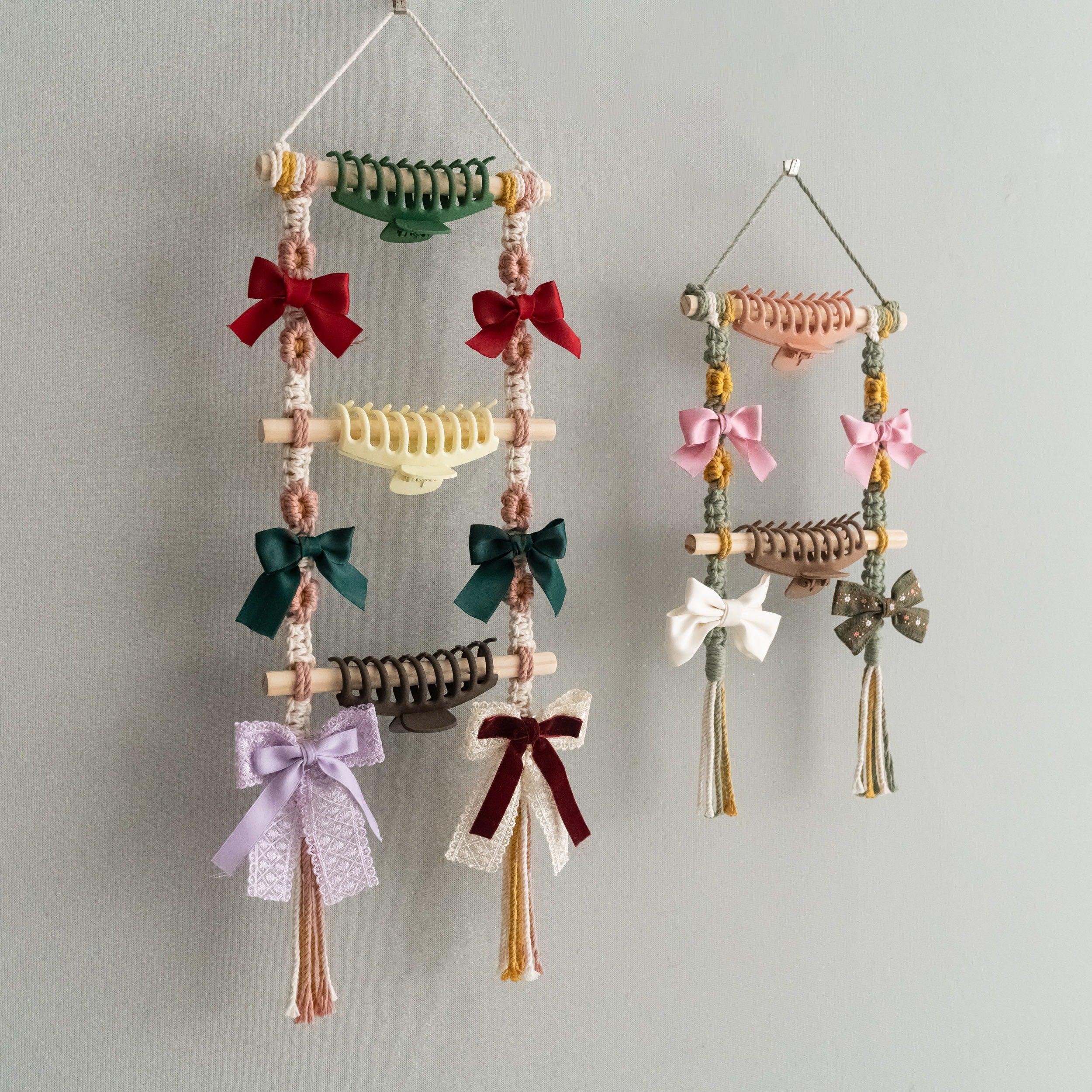Macrame Hair Clip Holder macrame for Nursery Wall Decor I90