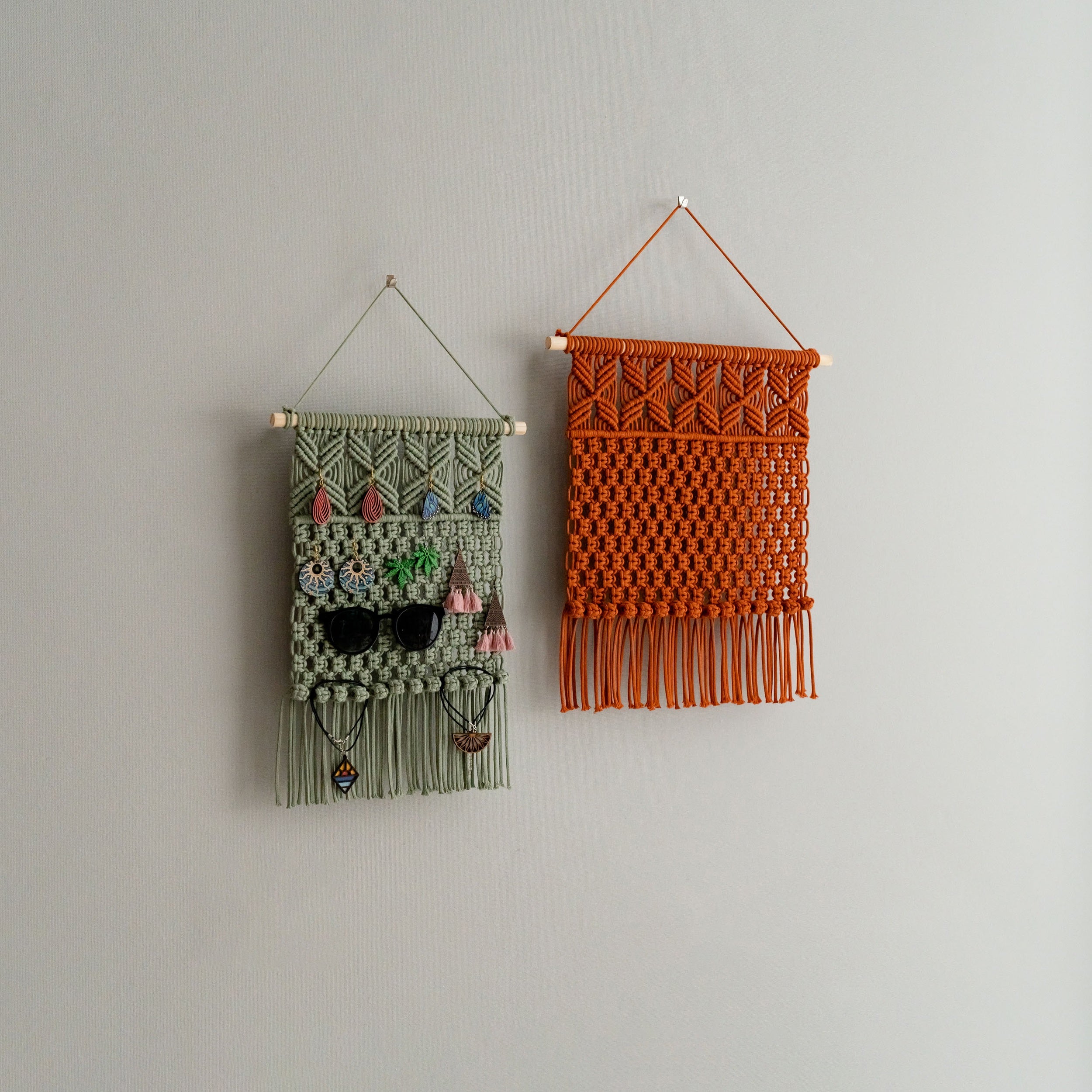 Macrame Earring Holder macrame cord hanging jewelry organizer for wall I80