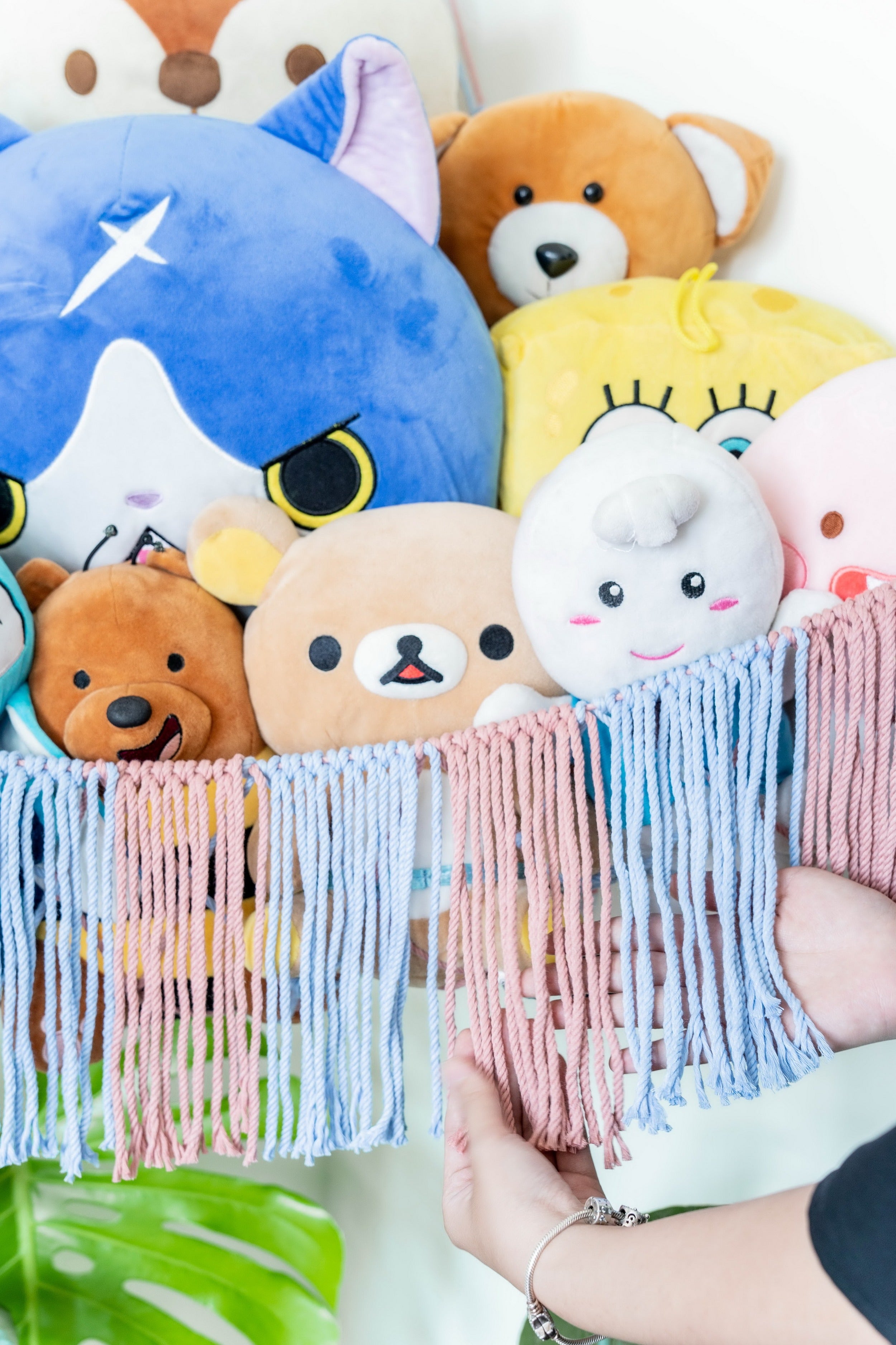 Macrame Toy Storage Hammock macrame cord for stuffed animal storage H26