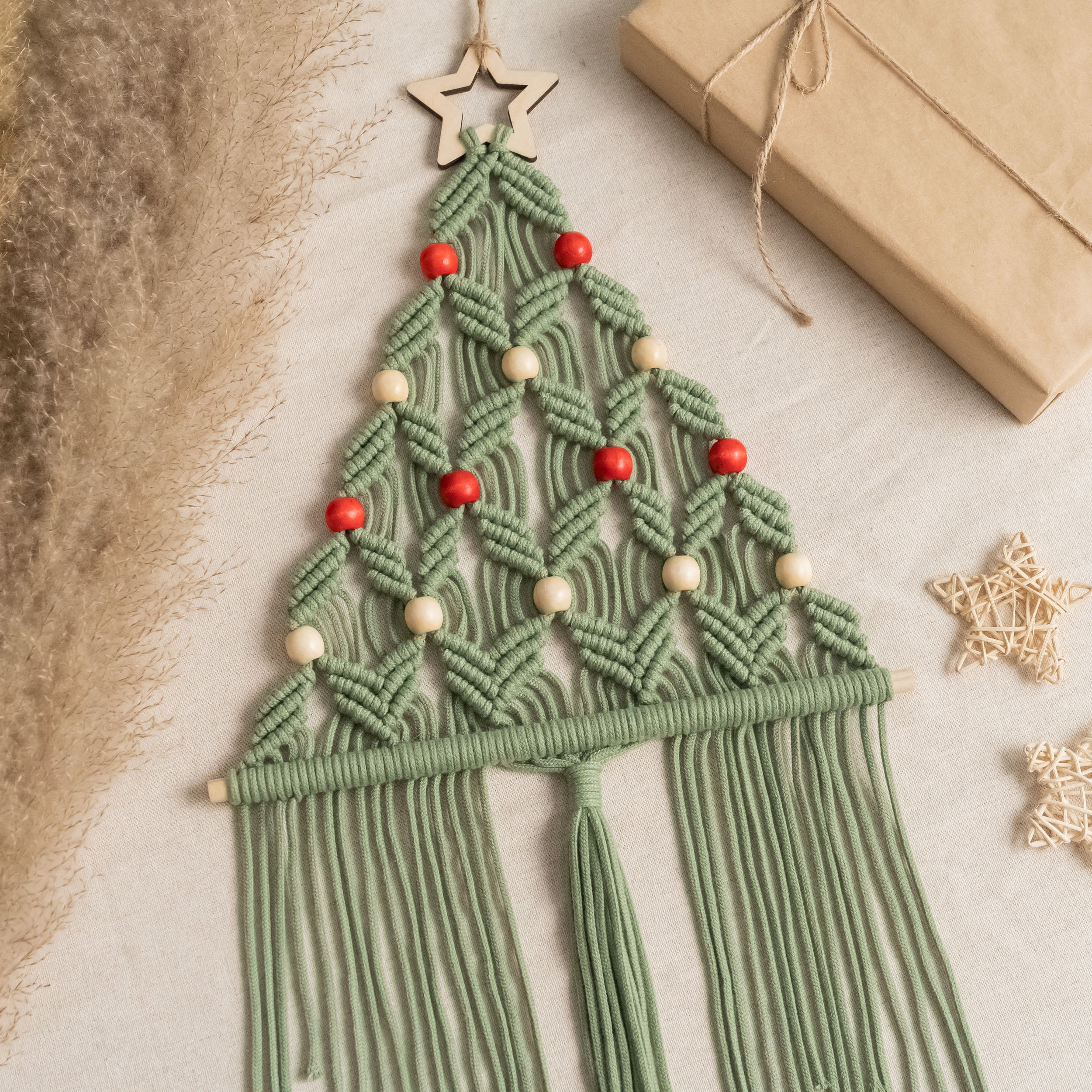 Macrame Christmas Tree Macrame for Christmas Wall Decor and Boho Style X64