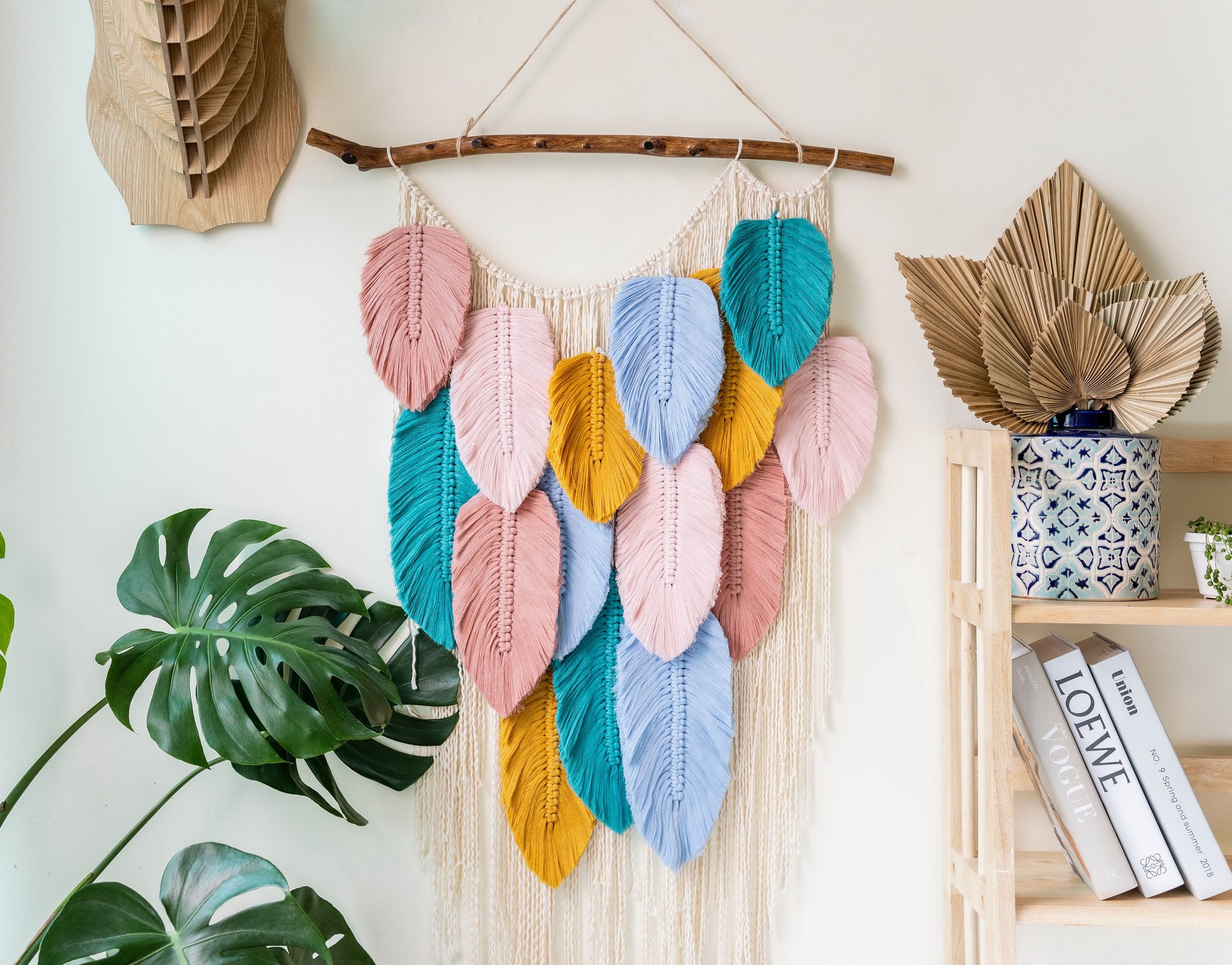 Macrame Leaf Wall Hanging Macrame for Boho Wall Decor L01