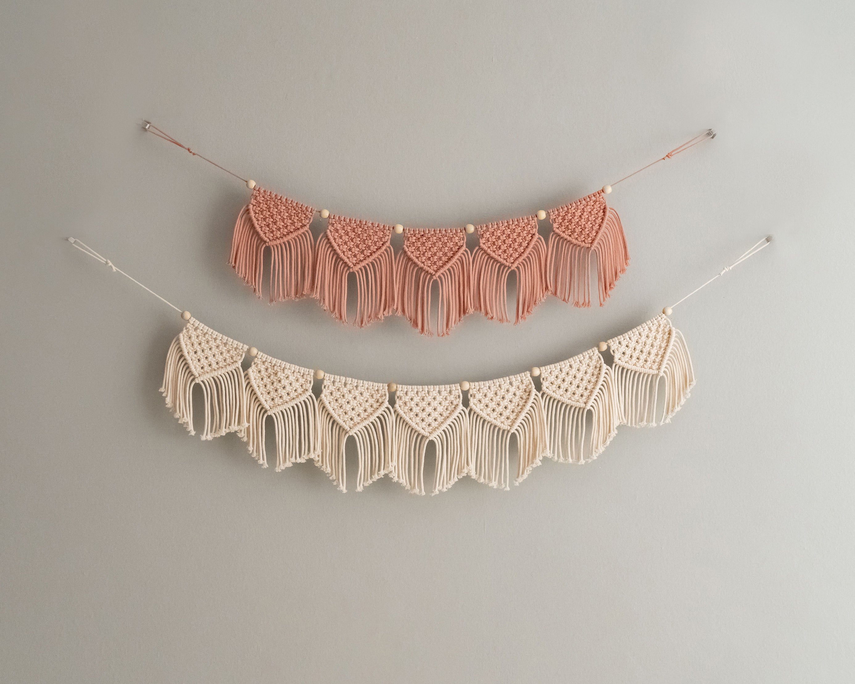 Macrame Flag Garland for Boho and Farmhouse Wall Decoration