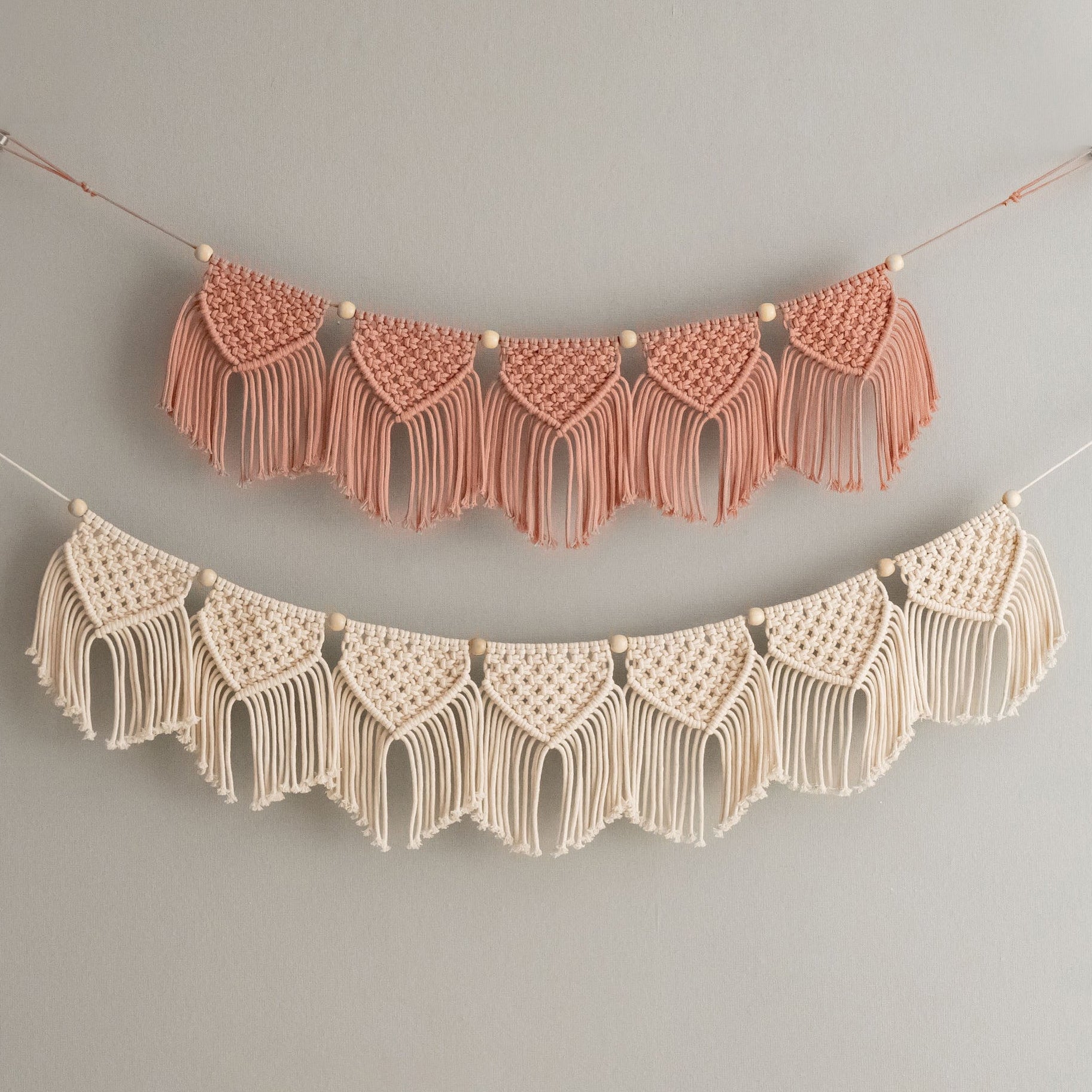 Macrame Wall Hanging - Macrame Flag Garland H33