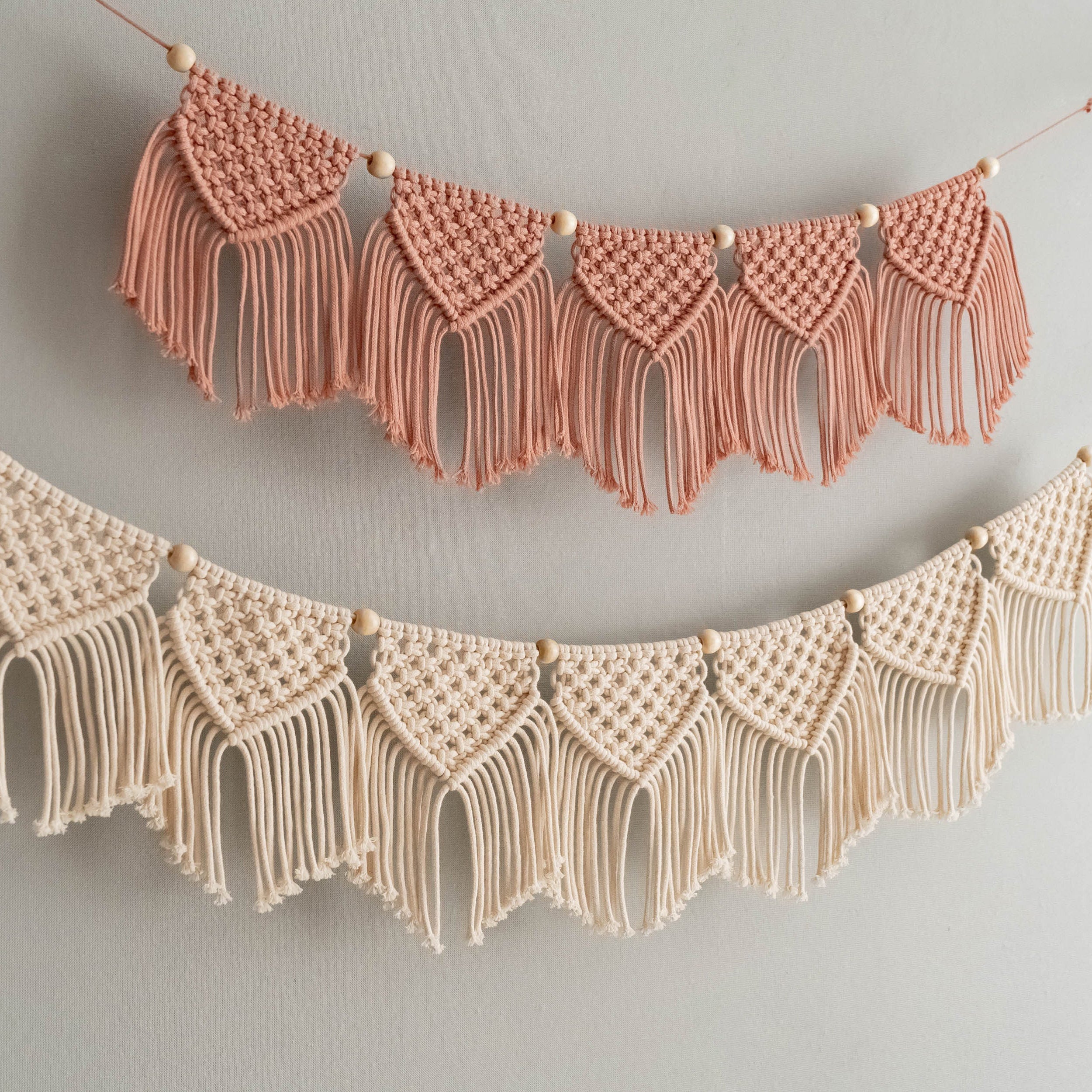 Macrame Wall Hanging - Macrame Flag Garland H33