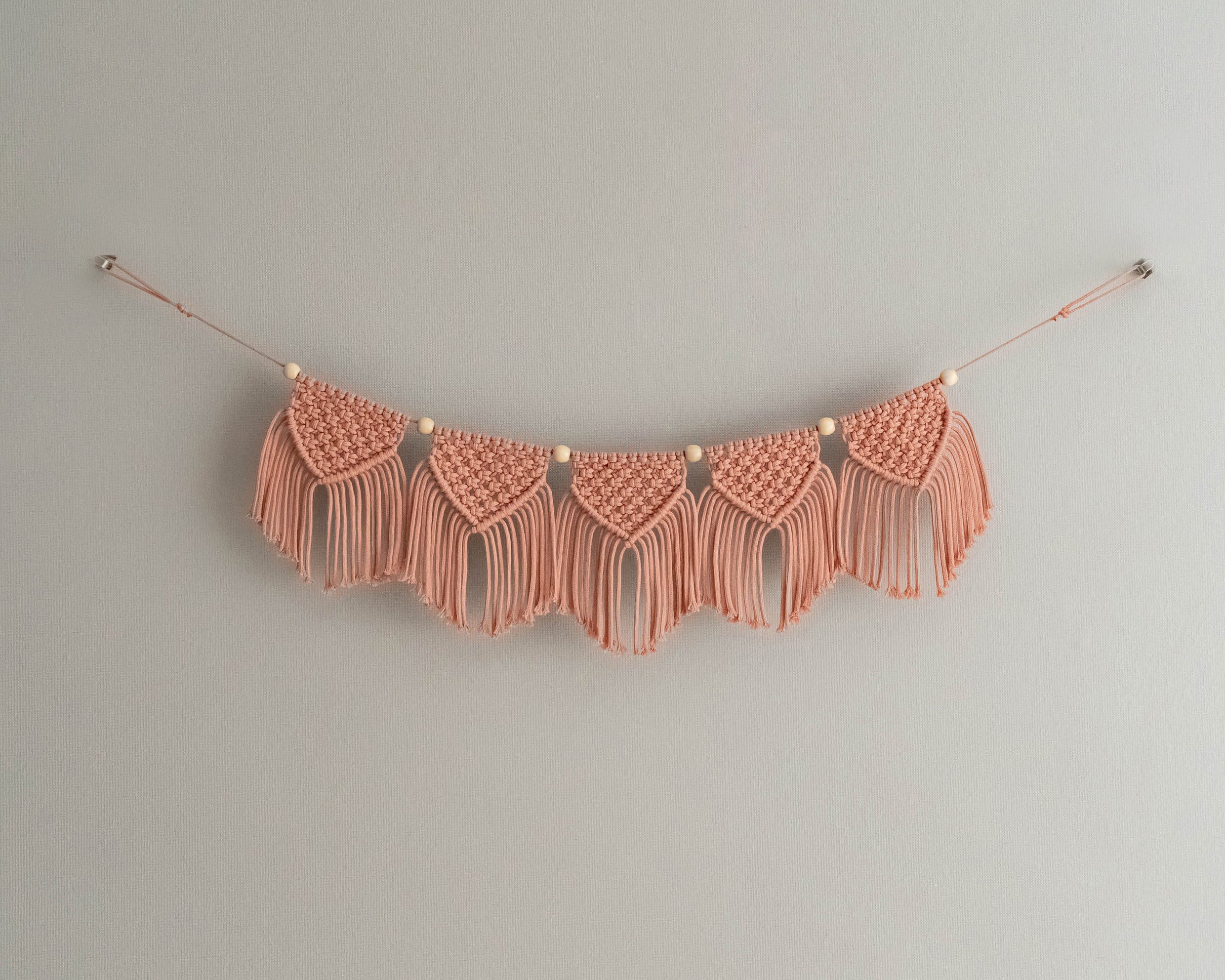 Macrame Flag Garland for Boho and Farmhouse Wall Decoration