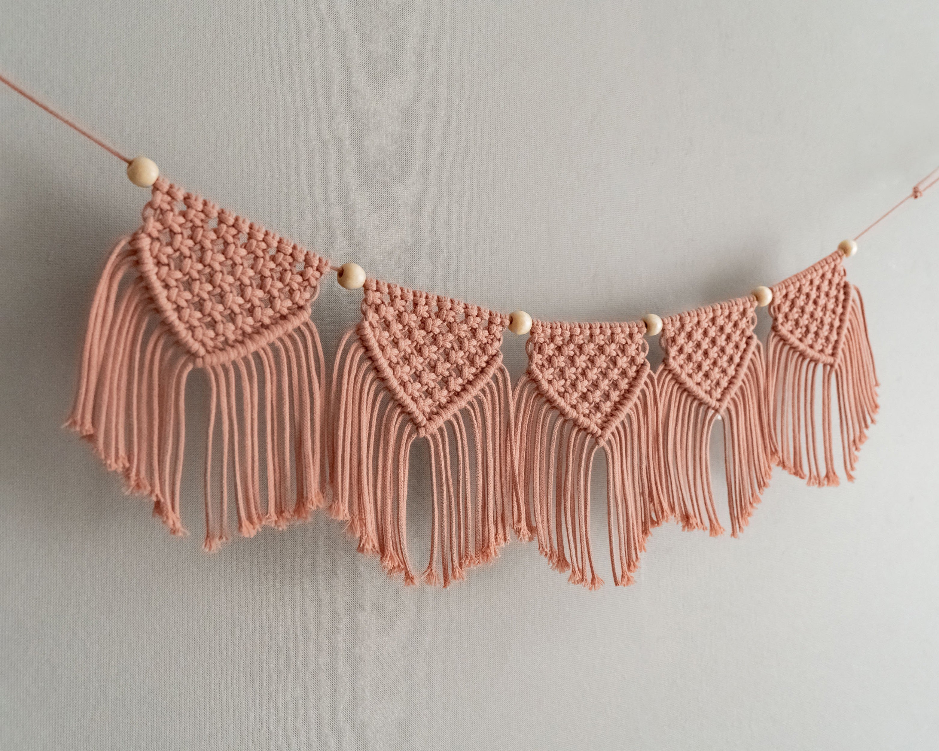 Macrame Flag Garland for Boho and Farmhouse Wall Decoration