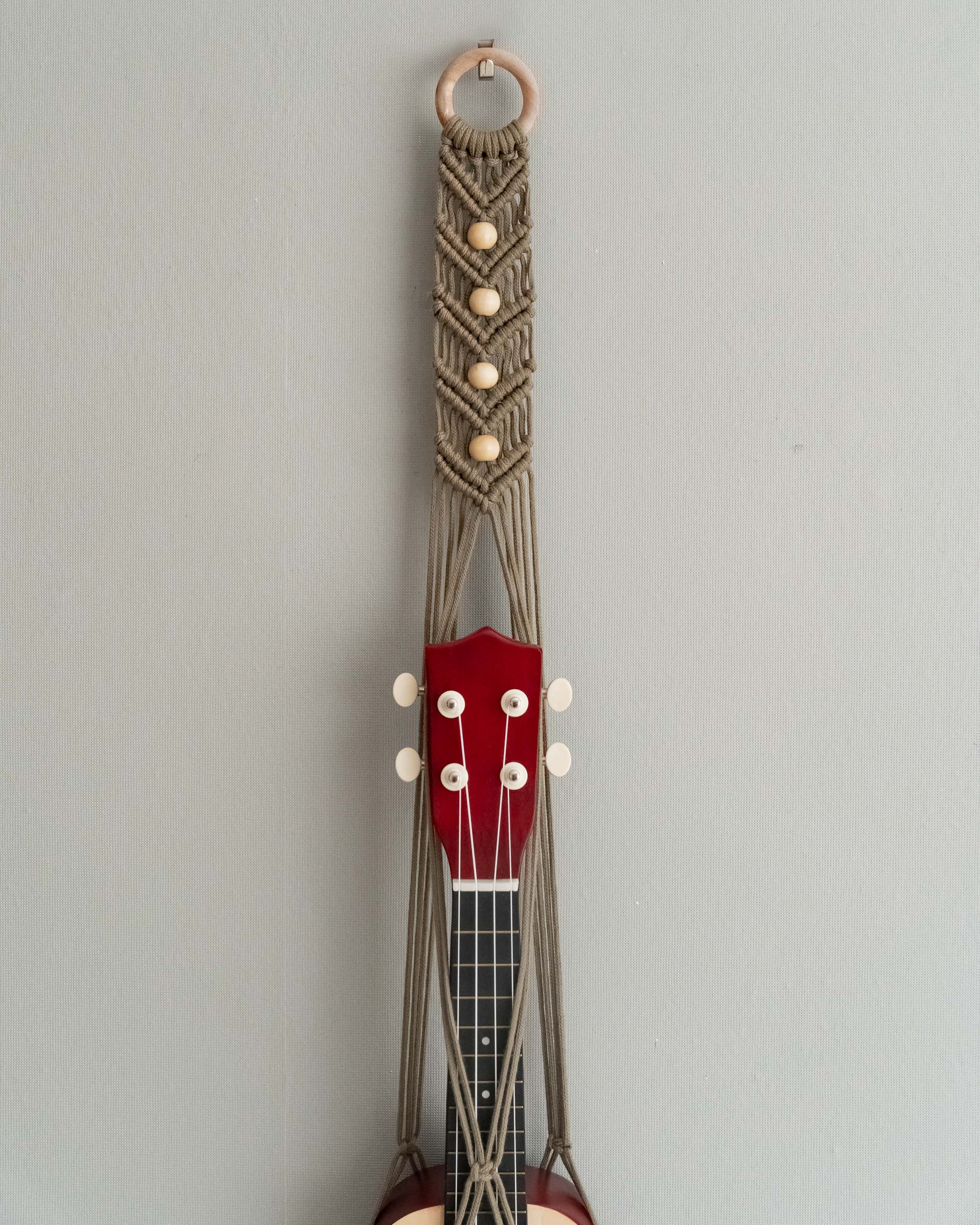 Macrame Ukulele Holder for Boho and Minimalist Home Decor