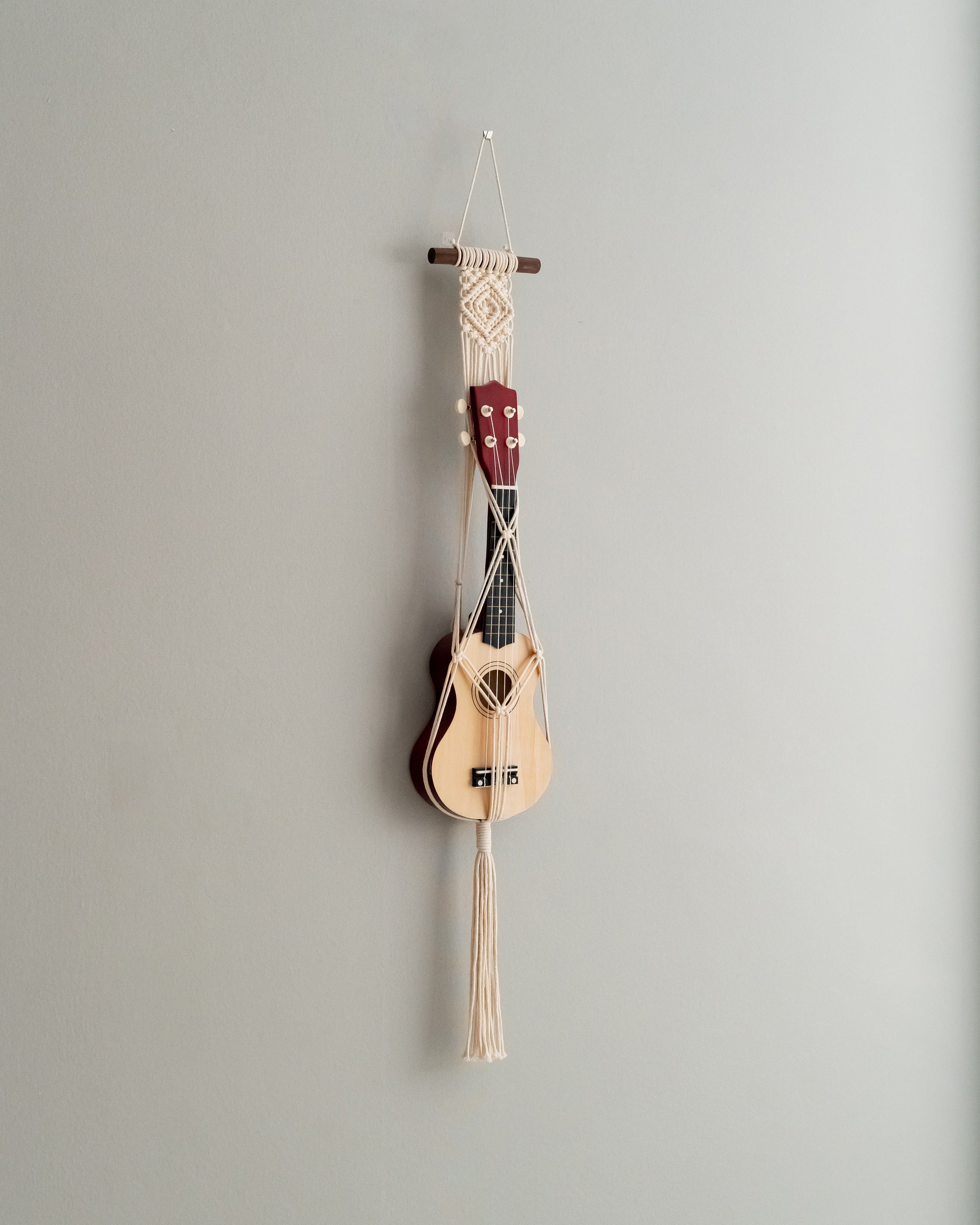 Macrame Ukulele Holder for Boho and Minimalist Home Decor