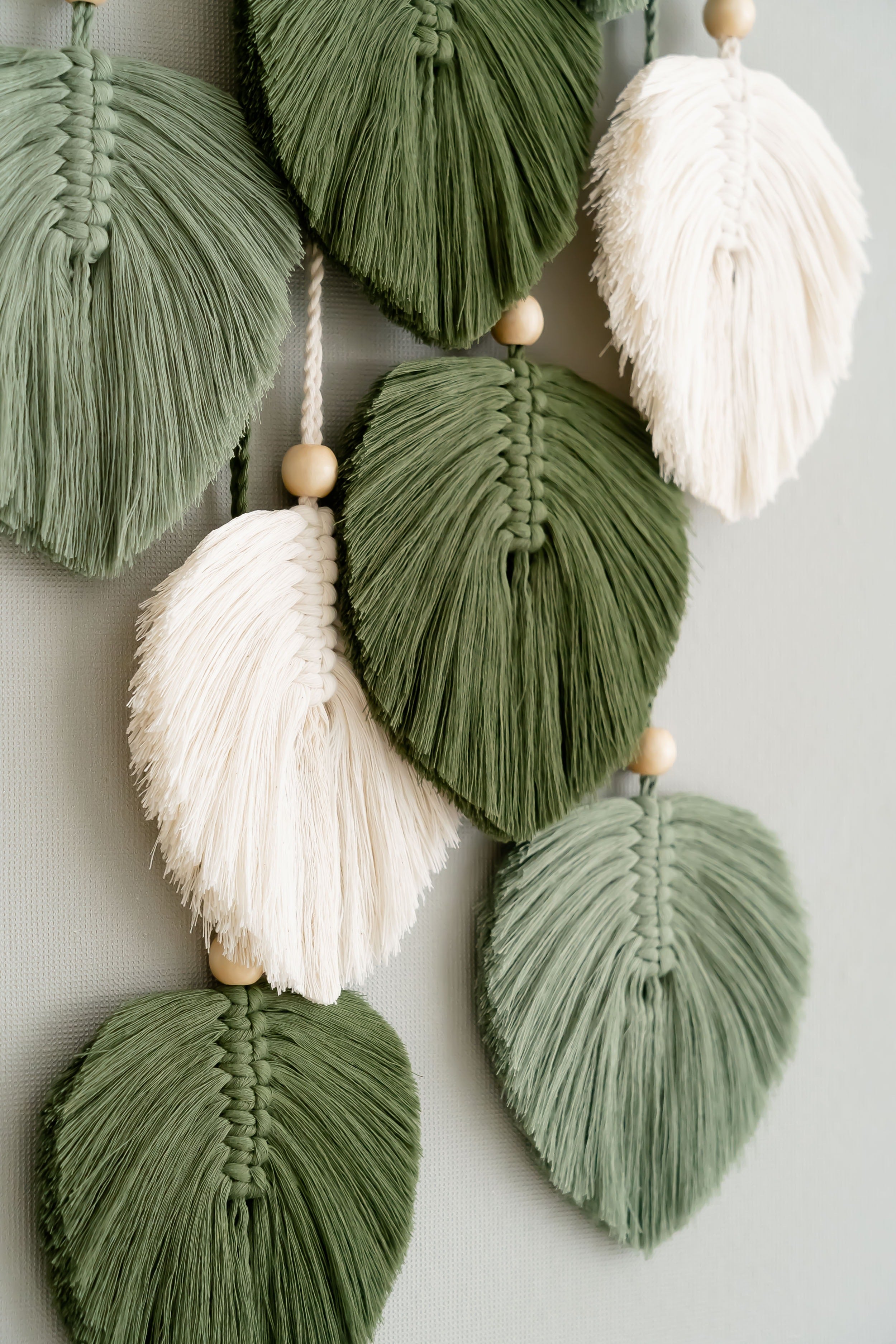 Macrame Leaves Wall Art for Farmhouse Home Decor