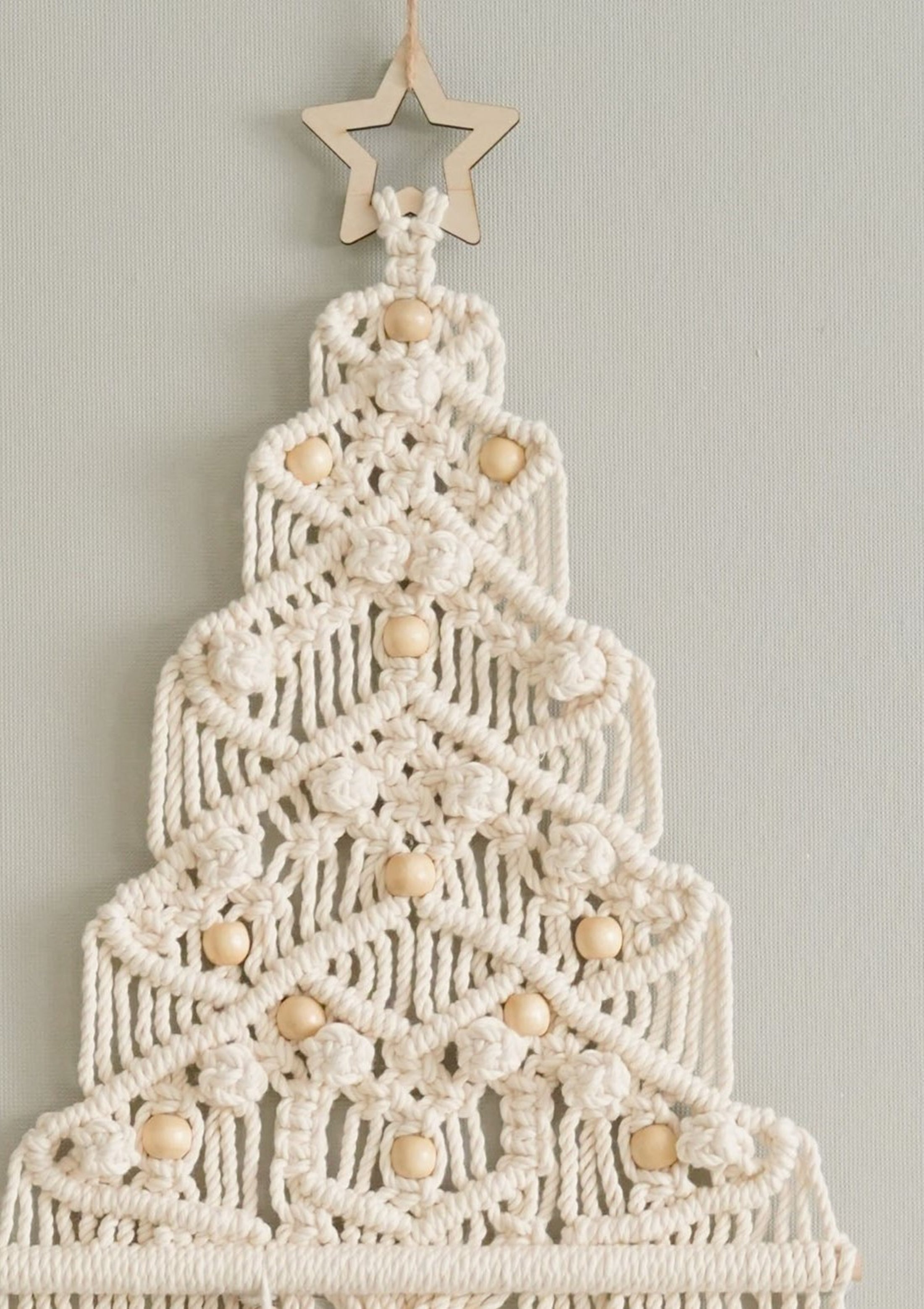 Macrame Christmas Tree Wall Hanging for Christmas Wall Decor X30