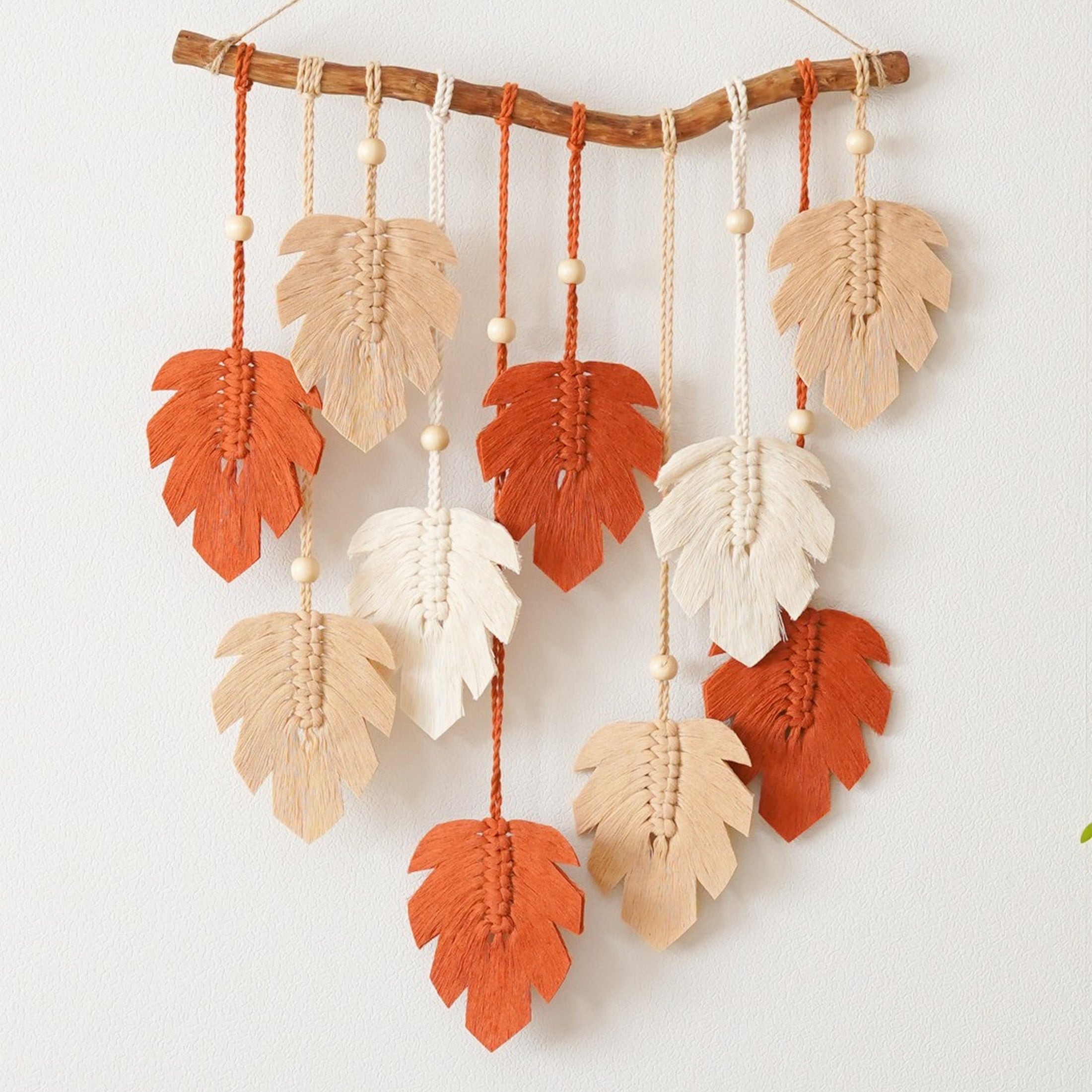 Macrame Leaf Wall Hanging with Macrame Cord for Boho Wall Decor L47