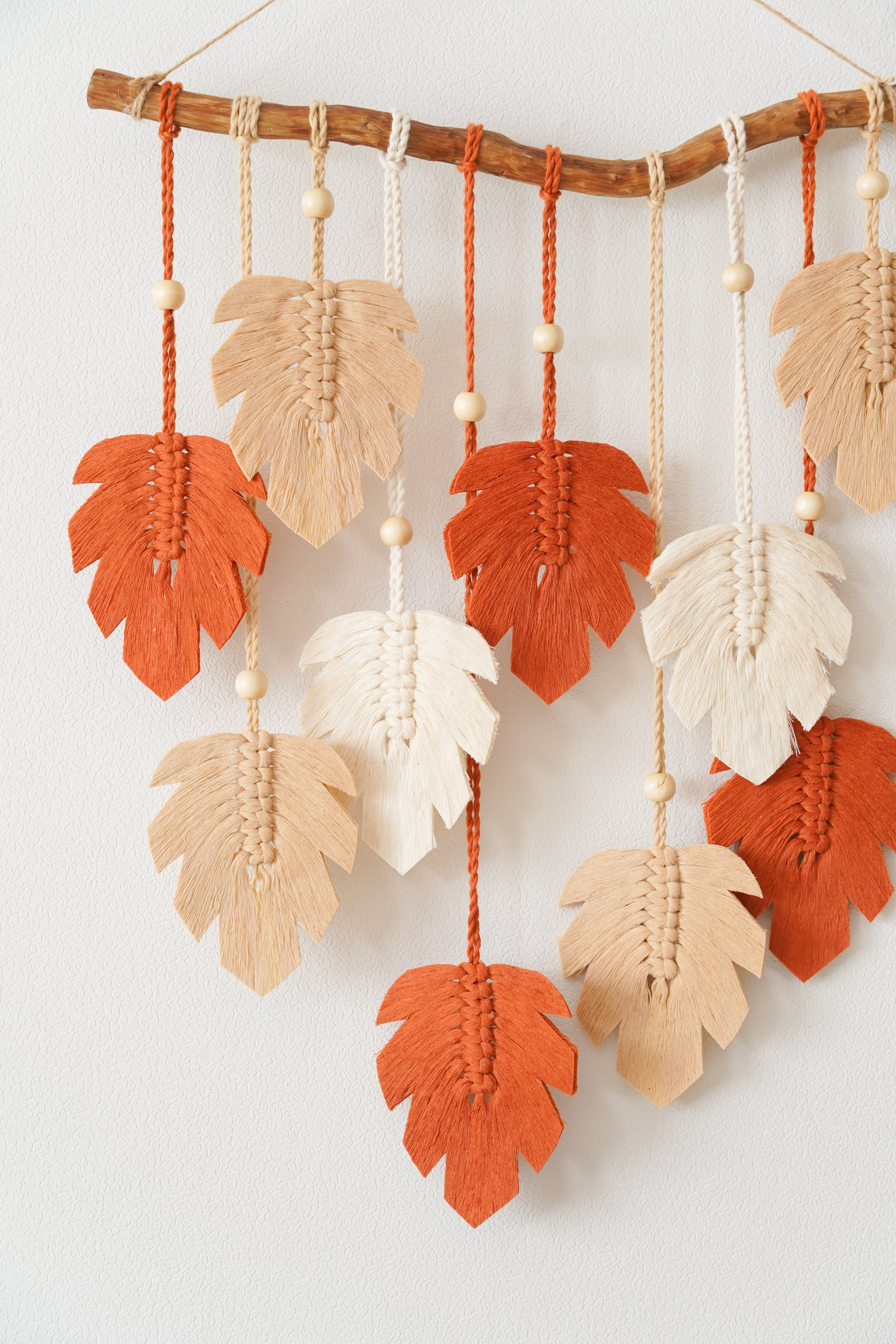 Macrame Leaf Wall Hanging with Macrame Cord for Boho Wall Decor L47